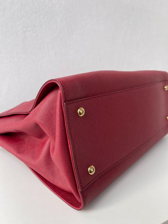 Salvatore Ferragamo Batik Medium Red Saffiano Leather Satchel