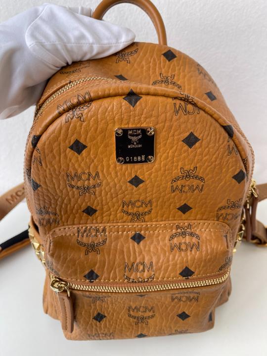 MCM Stark Mini Monogram Coated Canvas Backpack
