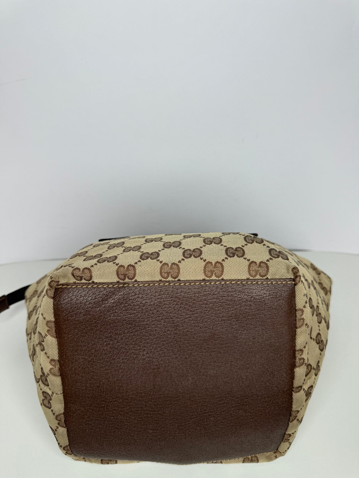 Gucci Beige/Brown GG Canvas and Leather Web Handle Tote