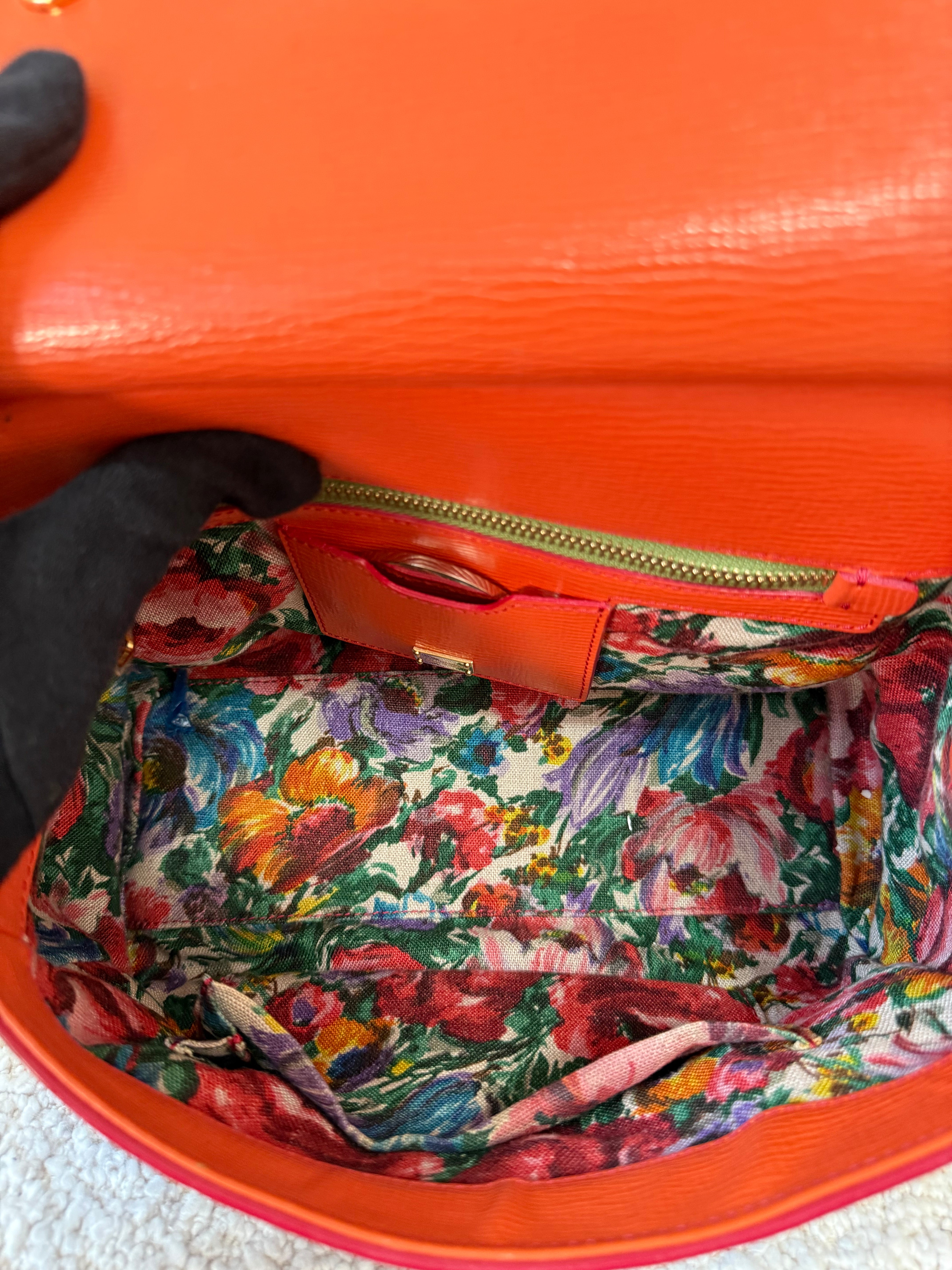 Dolce Gabbana Medium Miss Sicily Leopard Calf Hair Blue Leather Top Handle