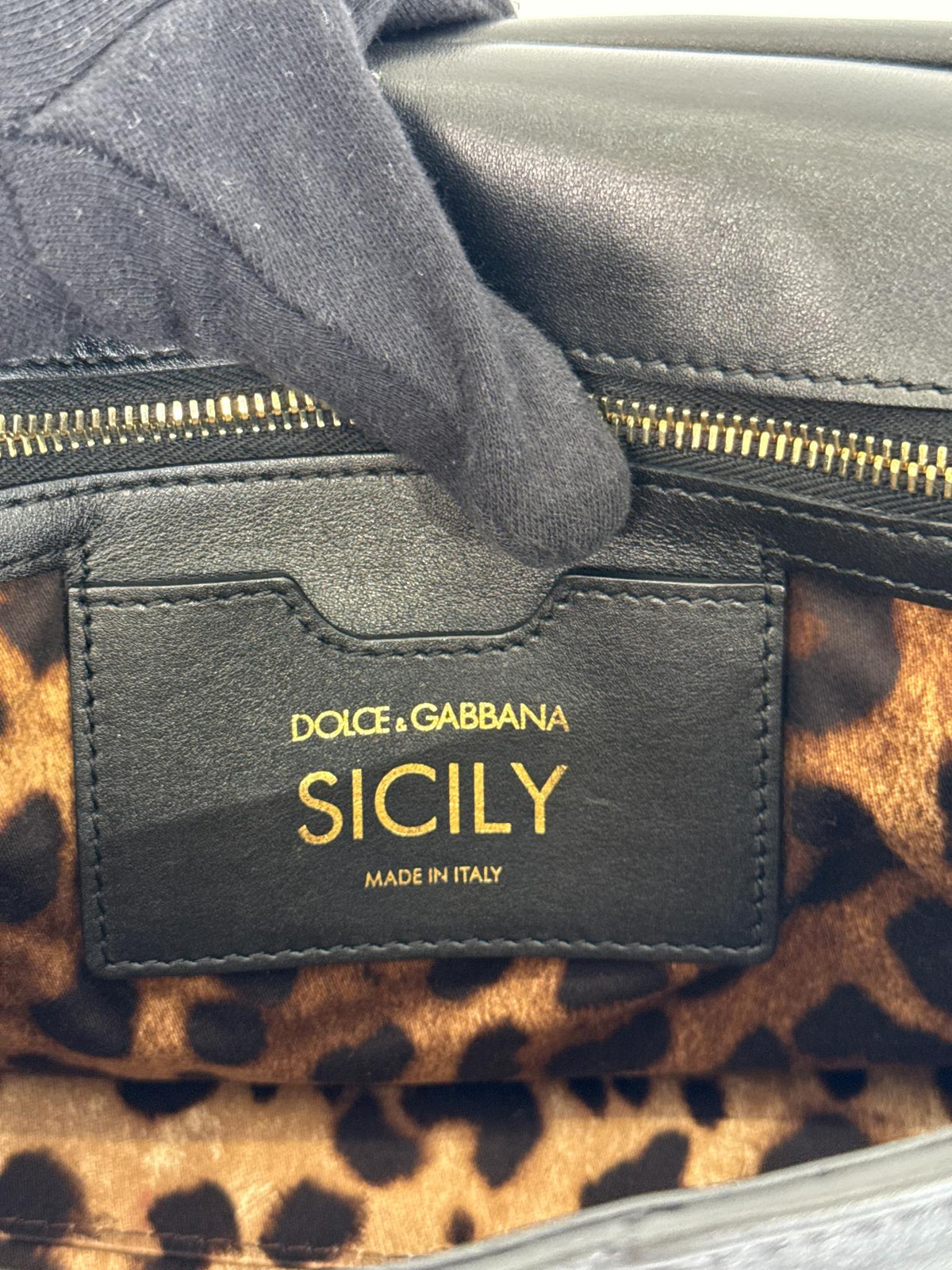 Dolce Gabbana Medium Miss Sicily Aria Black Calfskin Matelassé Top Handle Bag