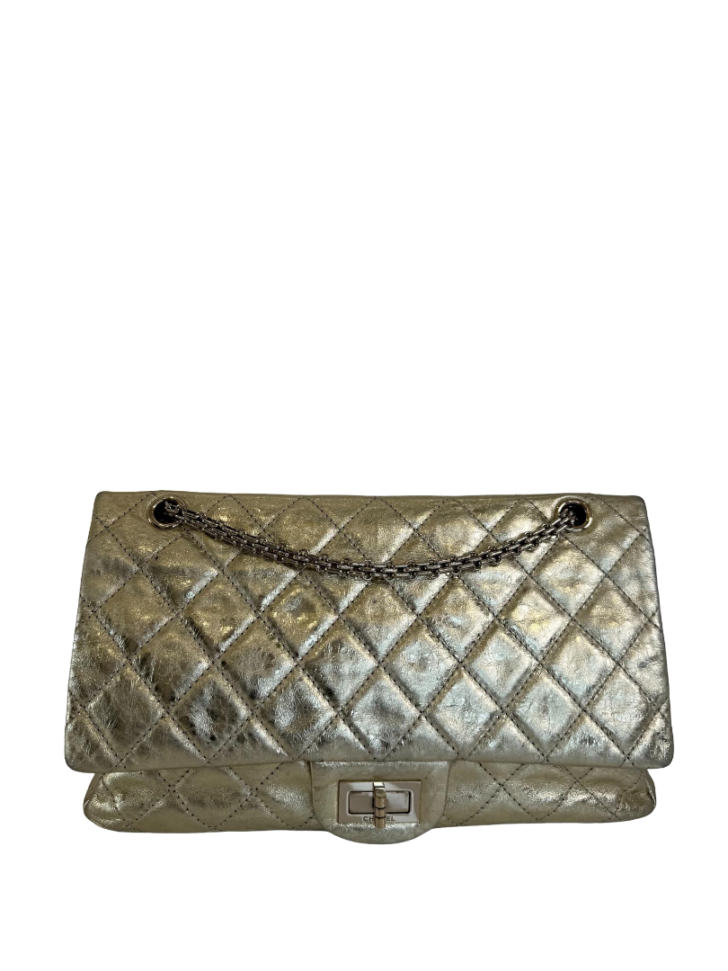 Chanel Metallic Aged Calfskin Quilted 2.55 Reissue 227 Double Flap Bag