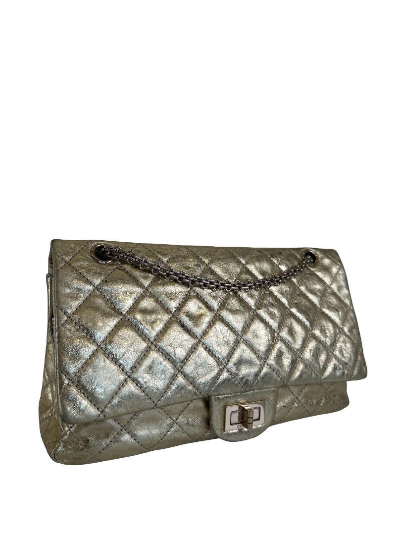 Chanel Metallic Aged Calfskin Quilted 2.55 Reissue 227 Double Flap Bag