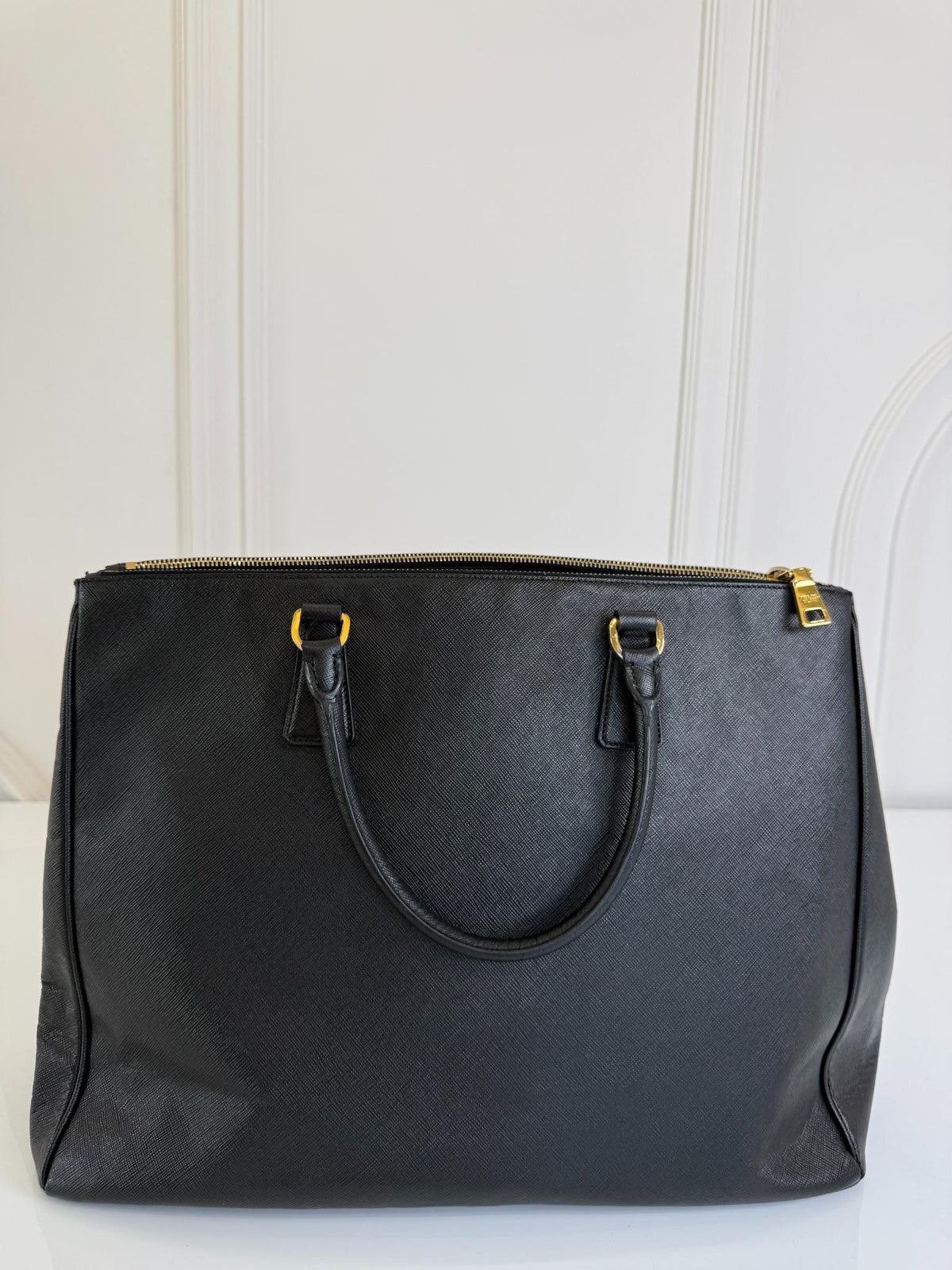 Prada Saffiano Large Galleria Double Zip Tote Black