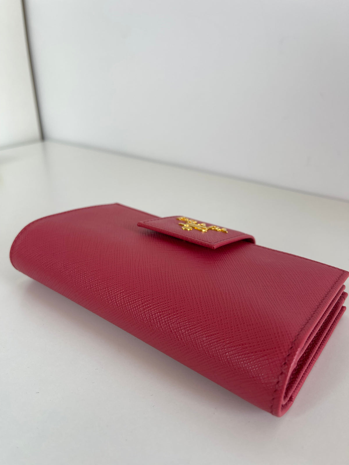 Prada Saffiano Metal Medium Pink Peonia Wallet