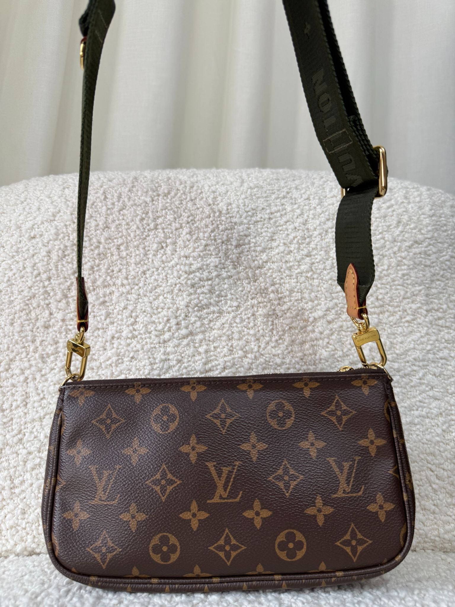 Louis Vuitton Multi Pochette Accessoires Khaki Strap Monogram Canvas