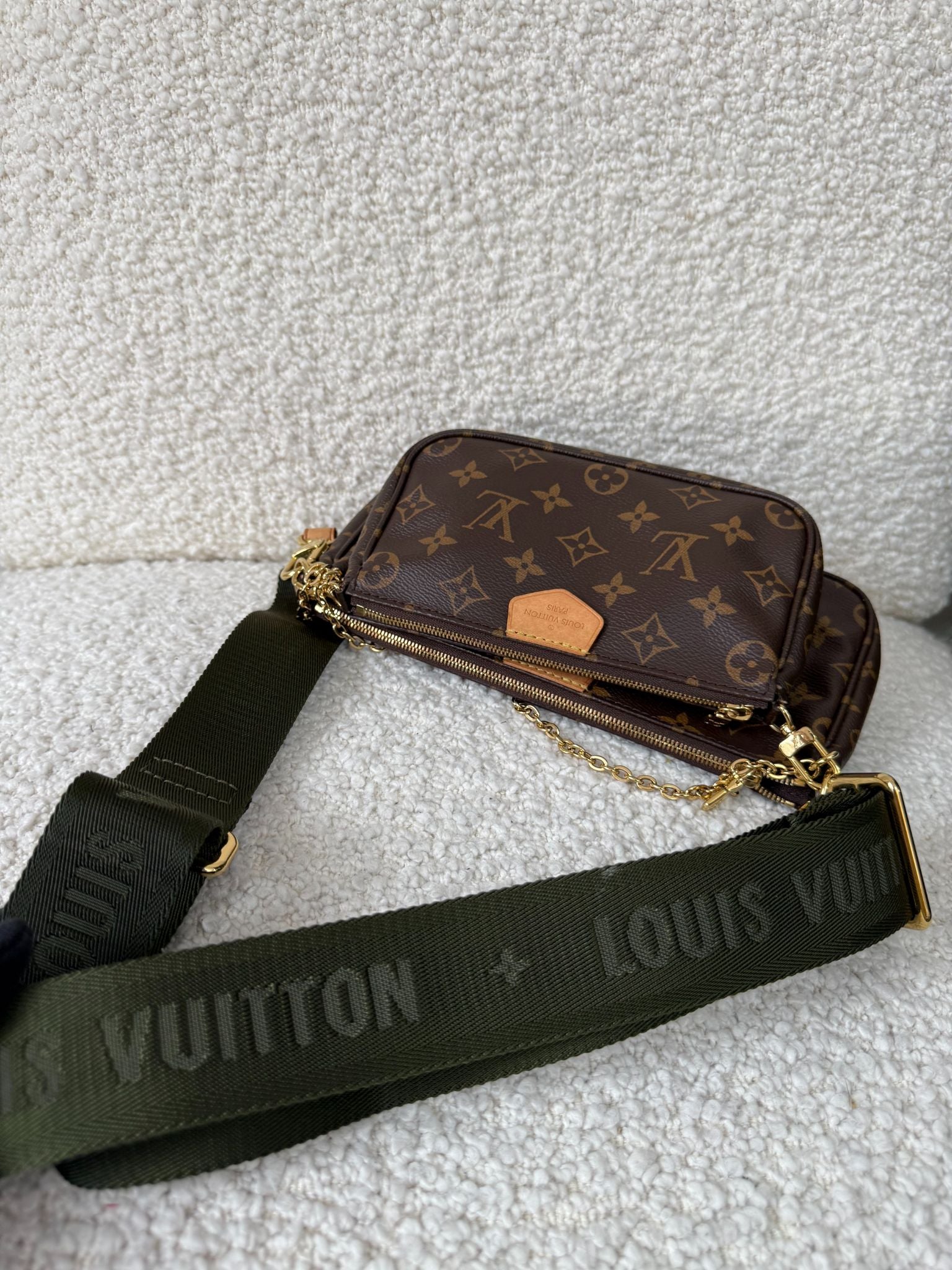 Louis Vuitton Multi Pochette Accessoires Khaki Strap Monogram Canvas