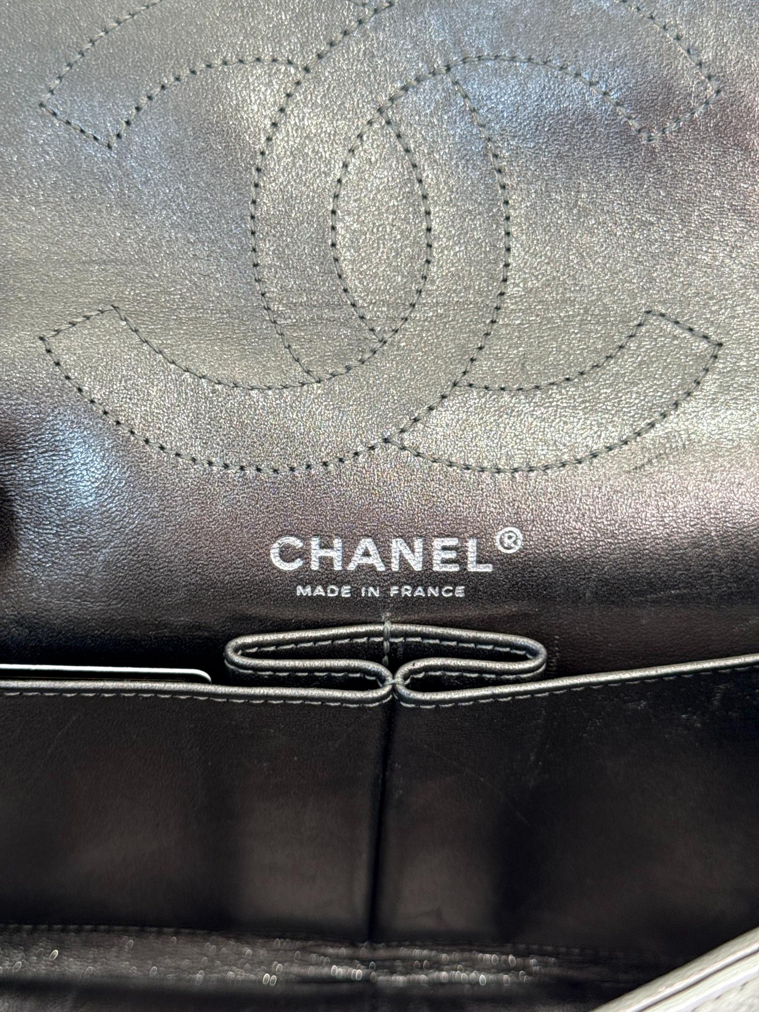 Chanel 2.55 Reissue Silver Metallic Aged Calfskin 226 Double Flap