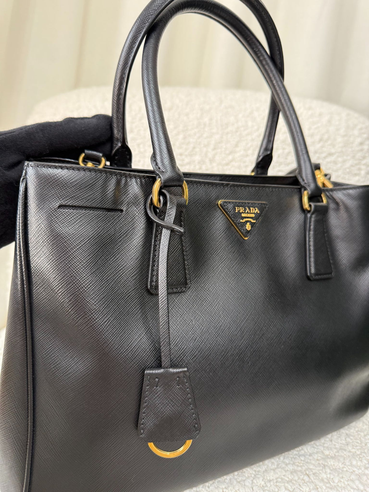 Prada Galleria Medium Black Saffiano Tote Bag