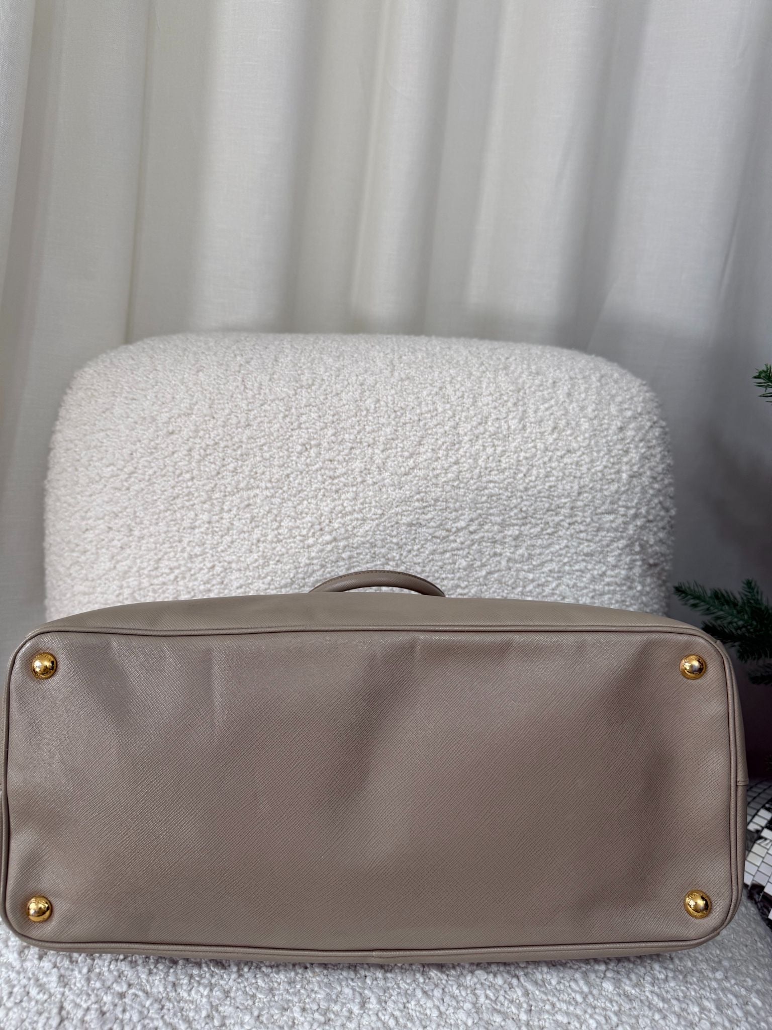 Prada Galleria Large Grey Saffiano Leather Double Zip Tote