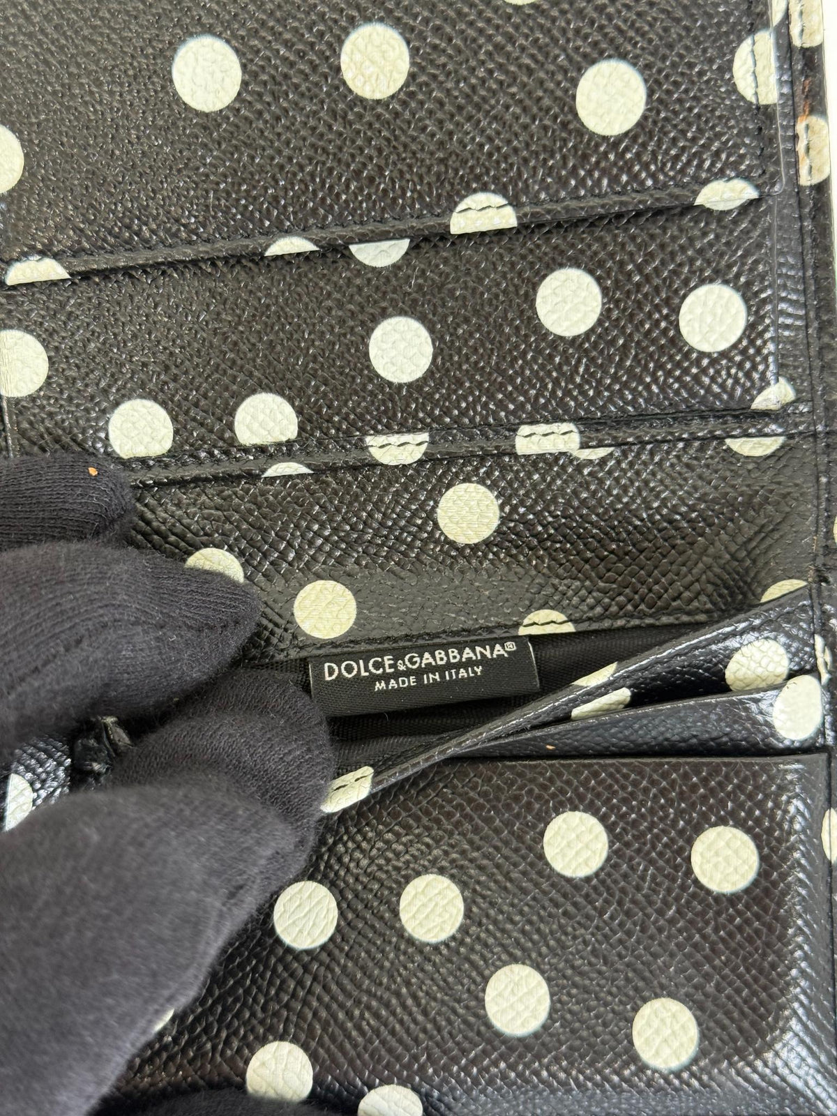 Dolce Gabbana Tri-fold Wallet Iguana Embossed Leather