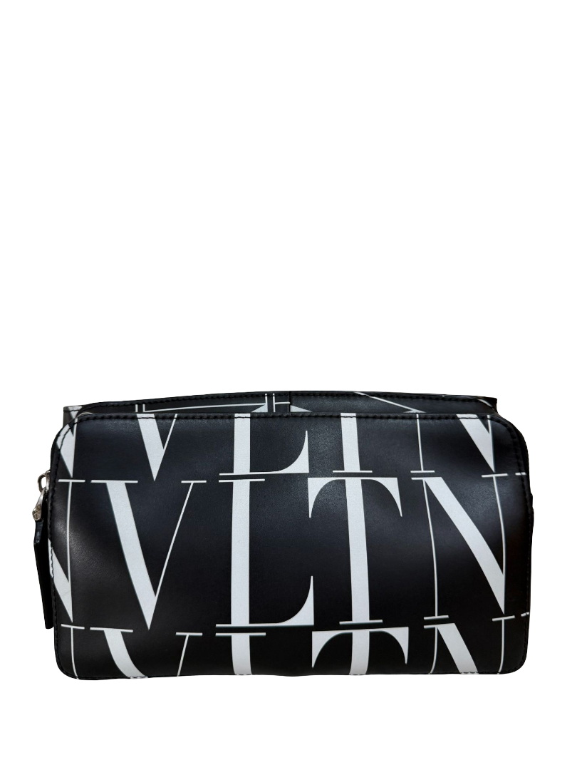 Valentino Garavani VLTN Men's Belt Bag Black/White Calfskin Leather