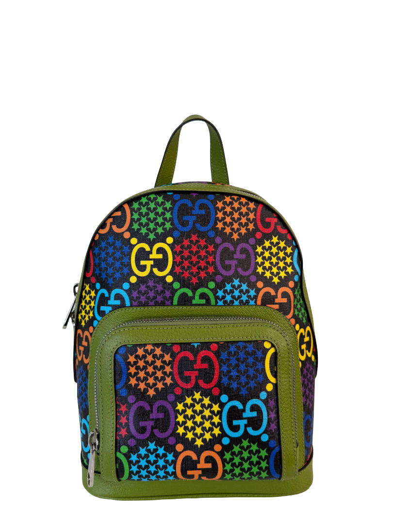 Gucci Small GG Multicolor Psychedelic Backpack Green