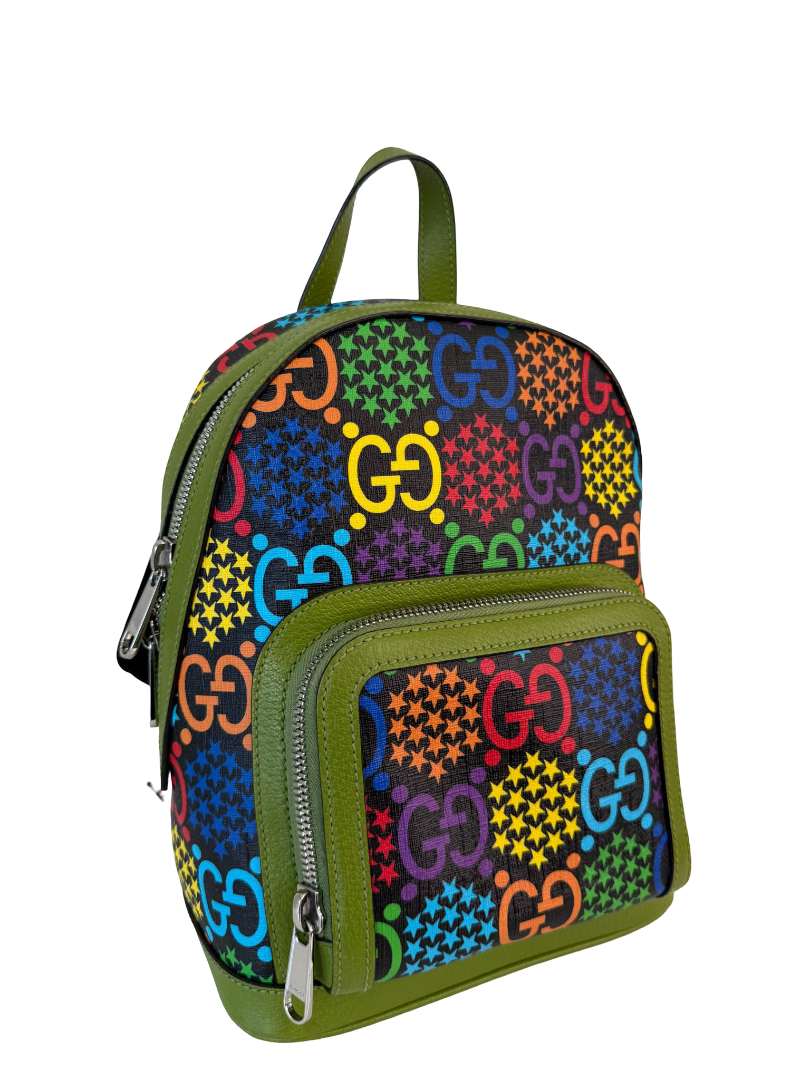 Gucci Small GG Multicolor Psychedelic Backpack Green