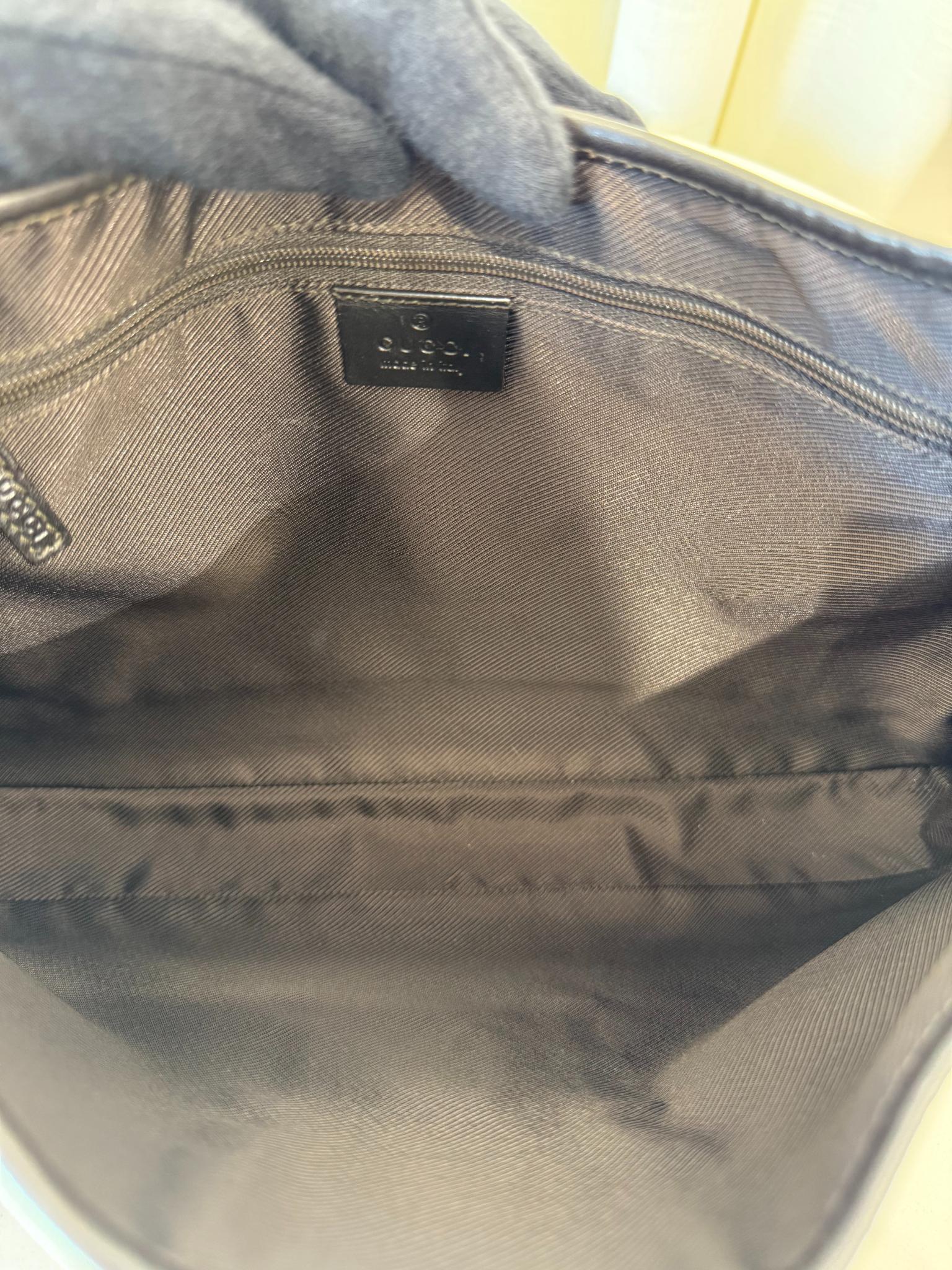 Gucci Monogram Web Jackie O Hobo Dark Brown