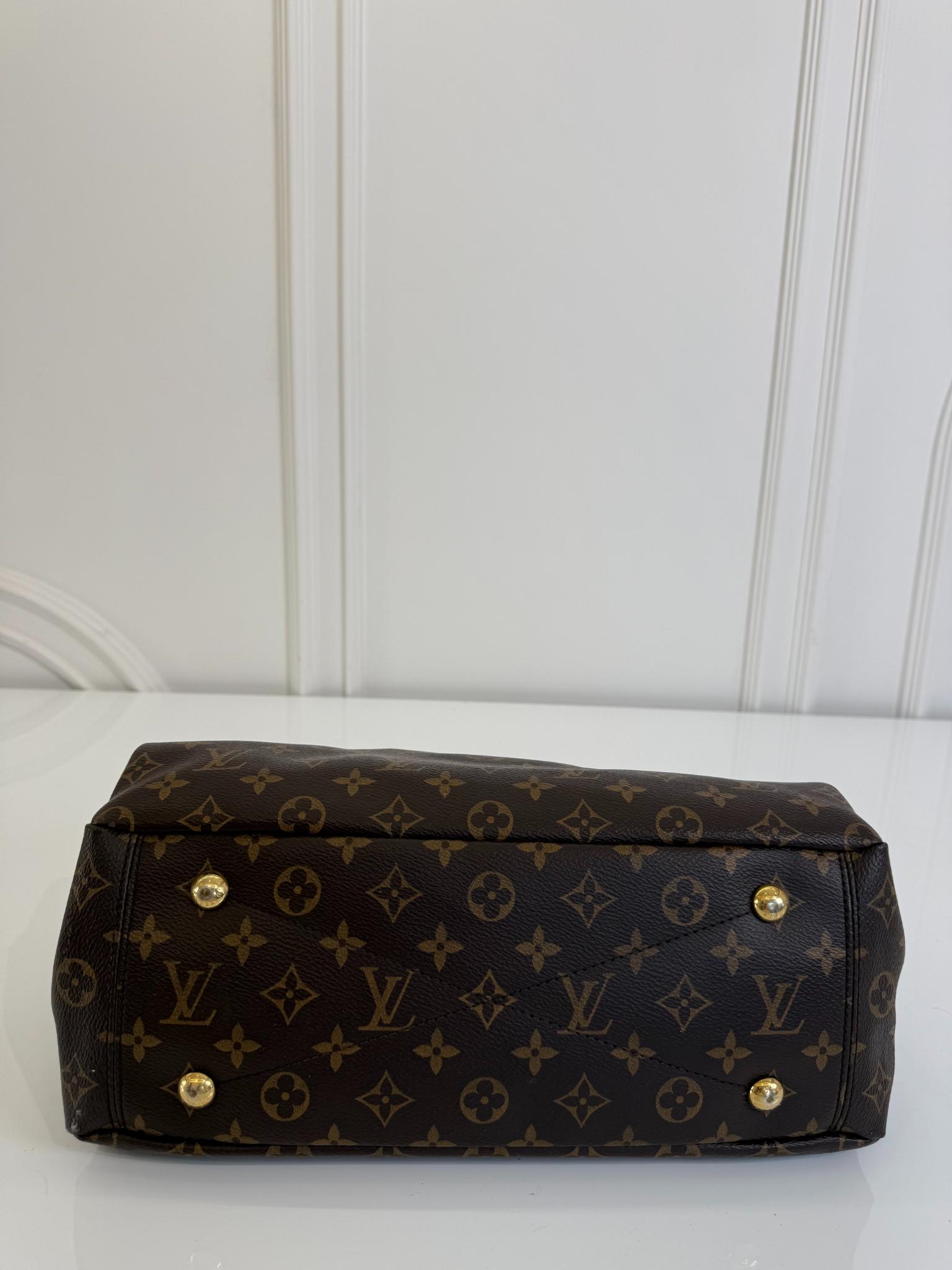 Louis Vuitton Pallas MM Black Leather and Monogram Canvas