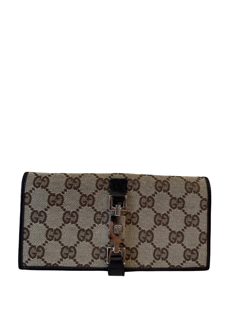 Gucci GG Canvas Jackie Continental Canvas Continental Wallet