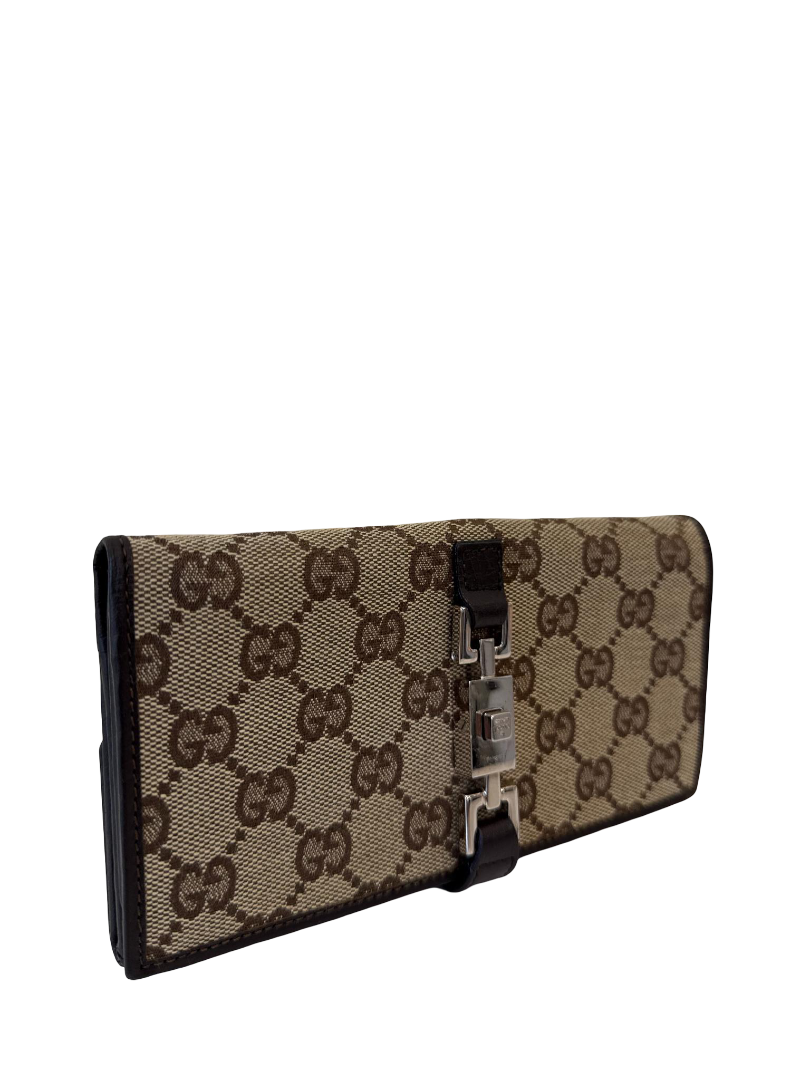 Gucci GG Canvas Jackie Continental Canvas Continental Wallet