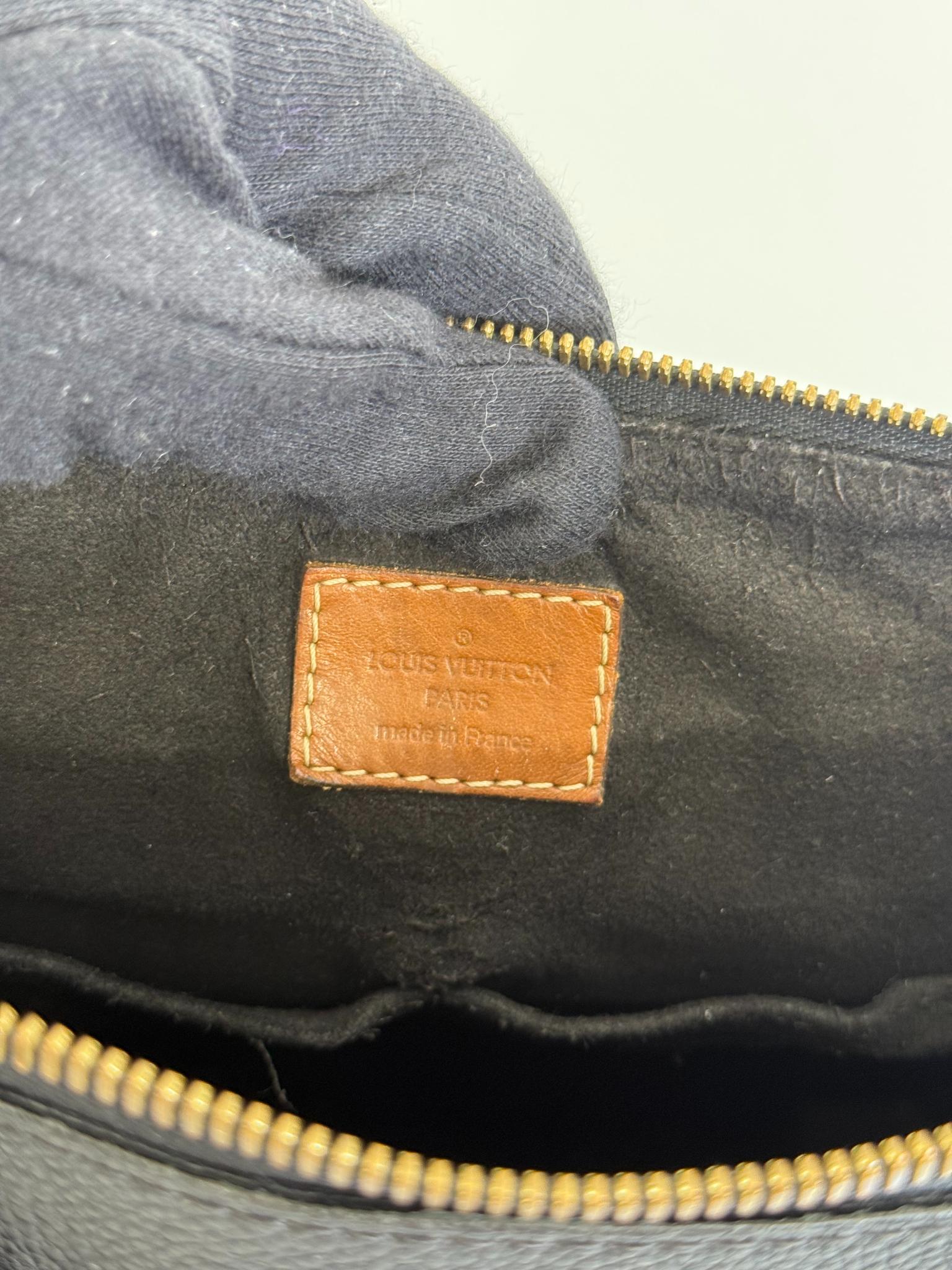 Louis Vuitton Pallas MM Black Leather and Monogram Canvas