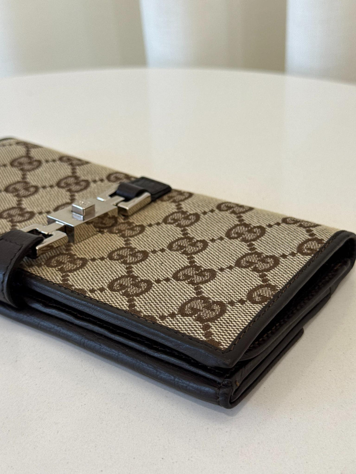 Gucci GG Canvas Jackie Continental Canvas Continental Wallet