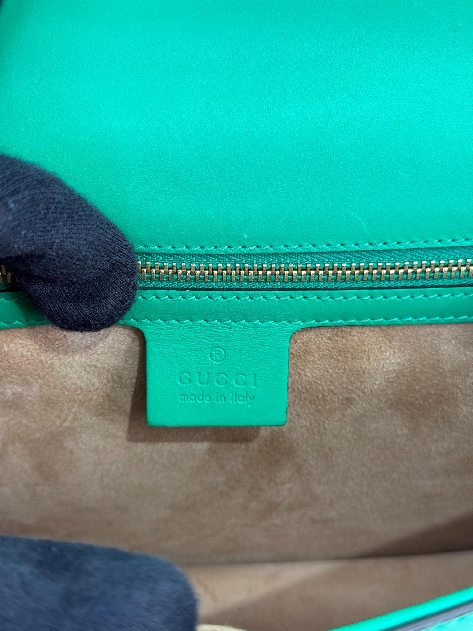 Gucci Green Web Chain Small Sylvie Shoulder Bag