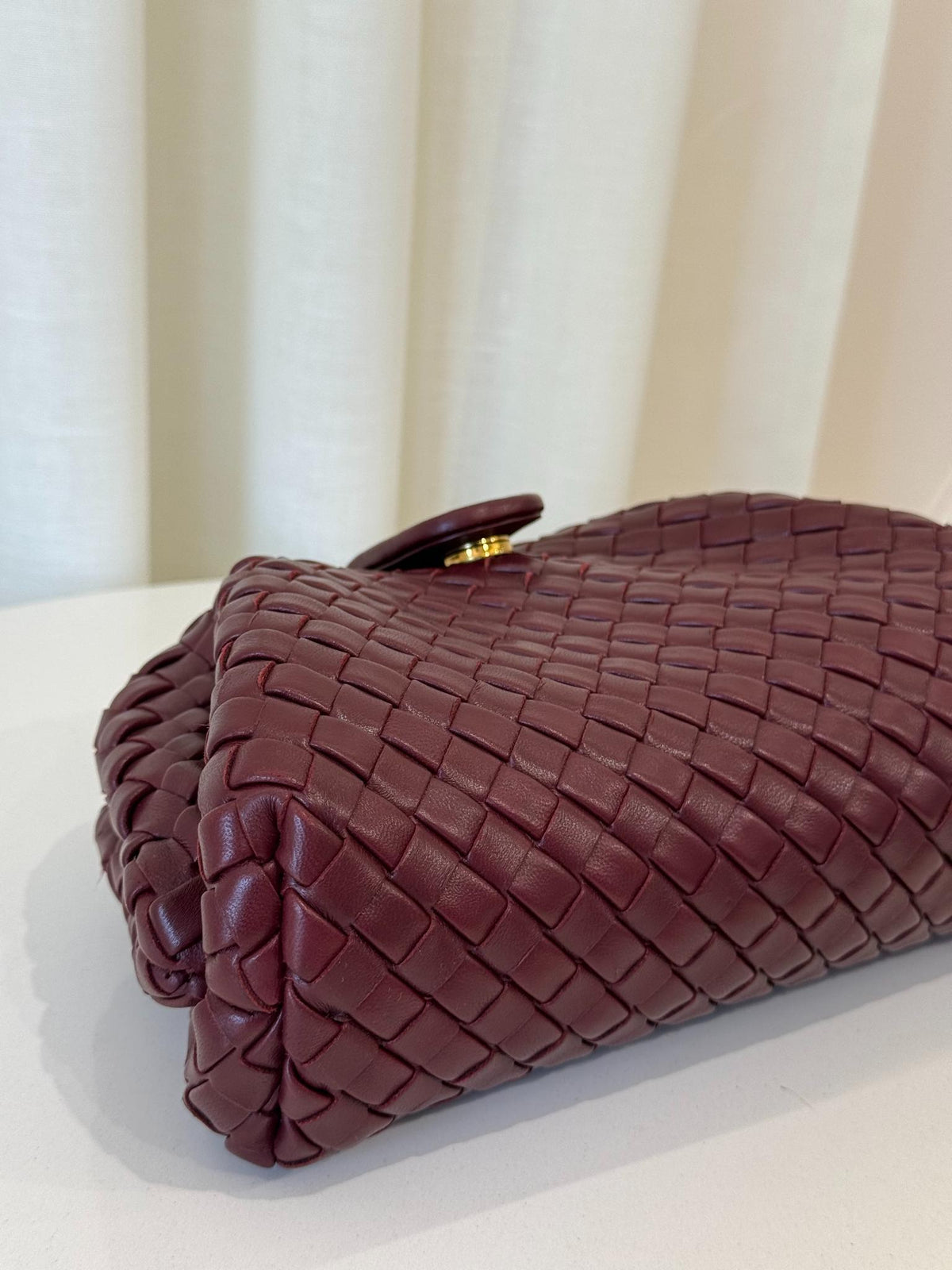 Bottega Veneta Small Lauren 1980 Intrecciato Leather Clutch Barolo