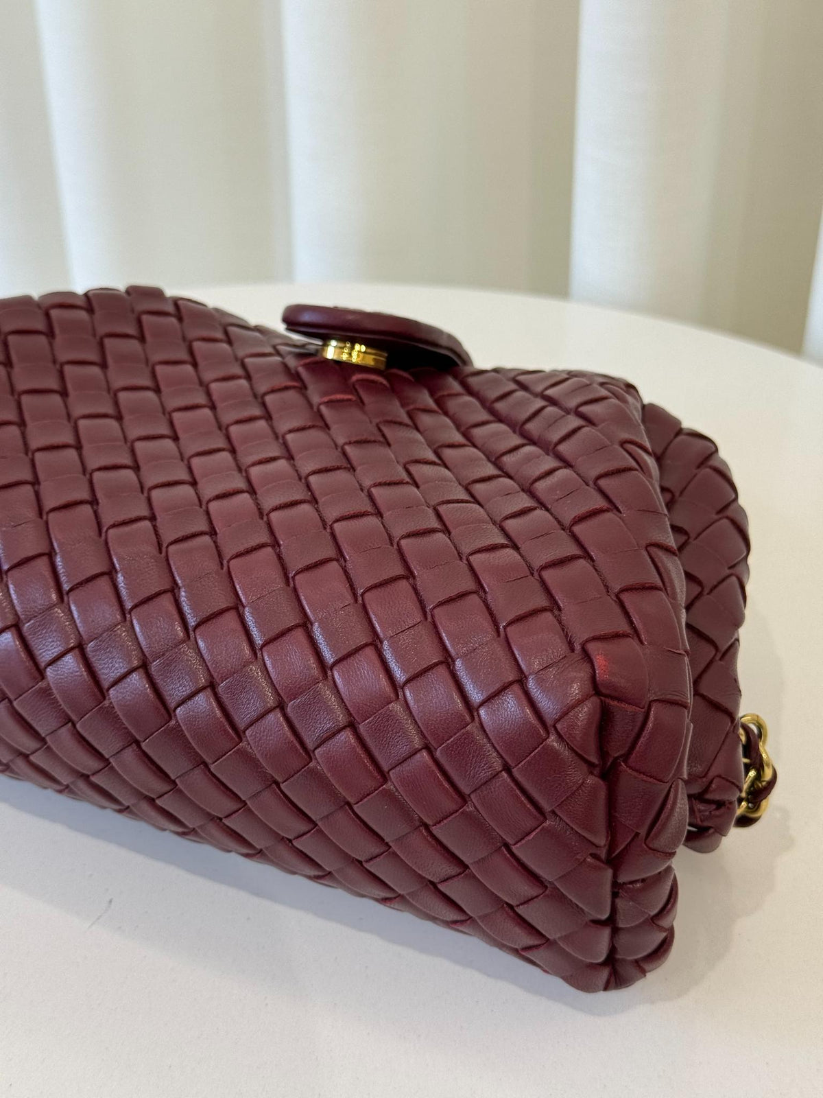 Bottega Veneta Small Lauren 1980 Intrecciato Leather Clutch Barolo