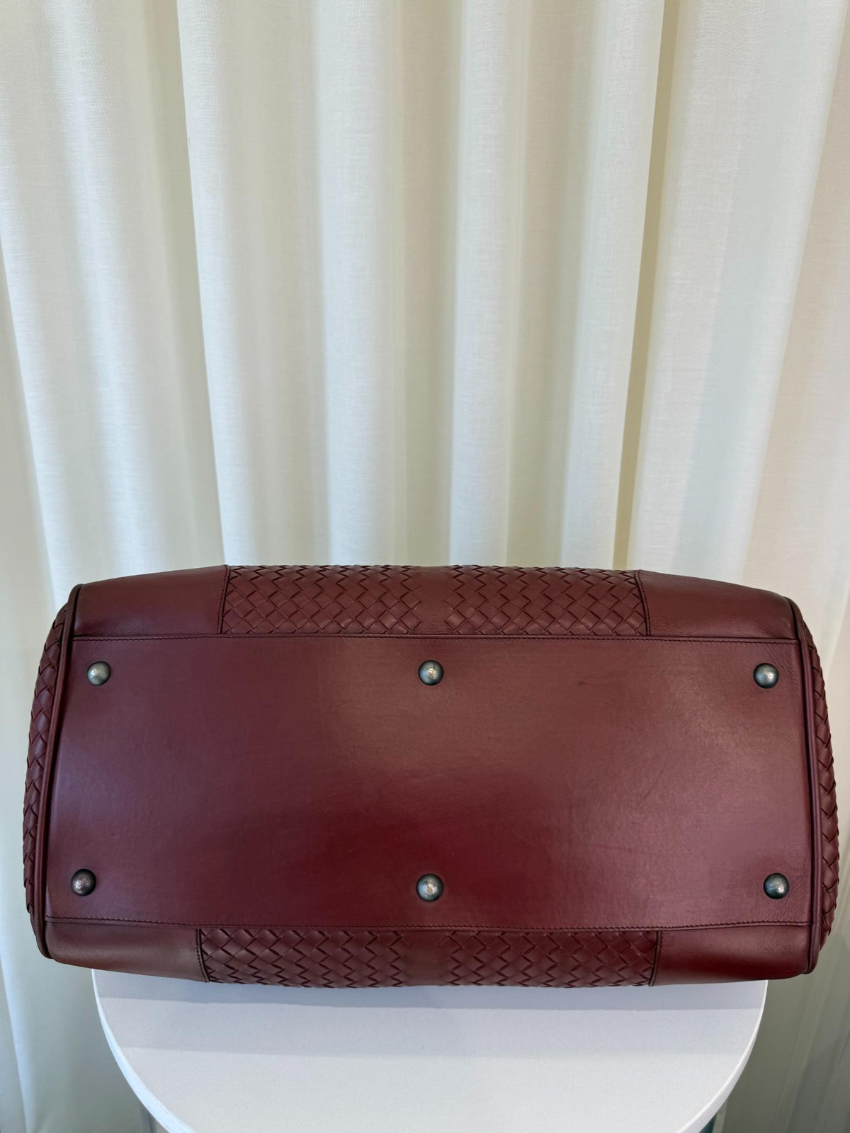 Bottega Veneta Intrecciato Leather Duffle Bag Barolo