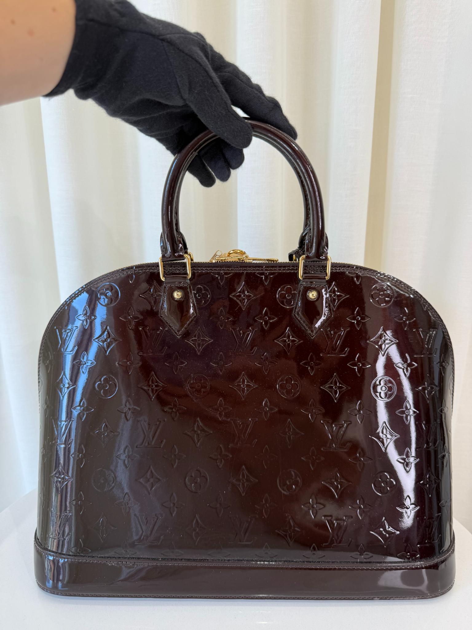 Louis Vuitton Alma GM Amarante Monogram Vernis Bag