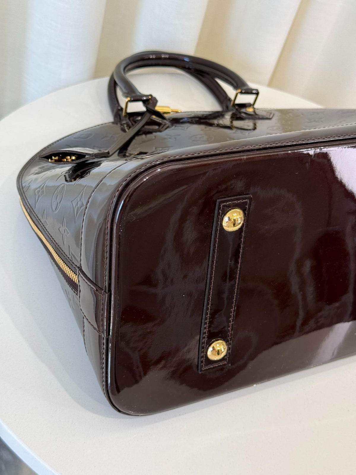 Louis Vuitton Alma GM Amarante Monogram Vernis Bag