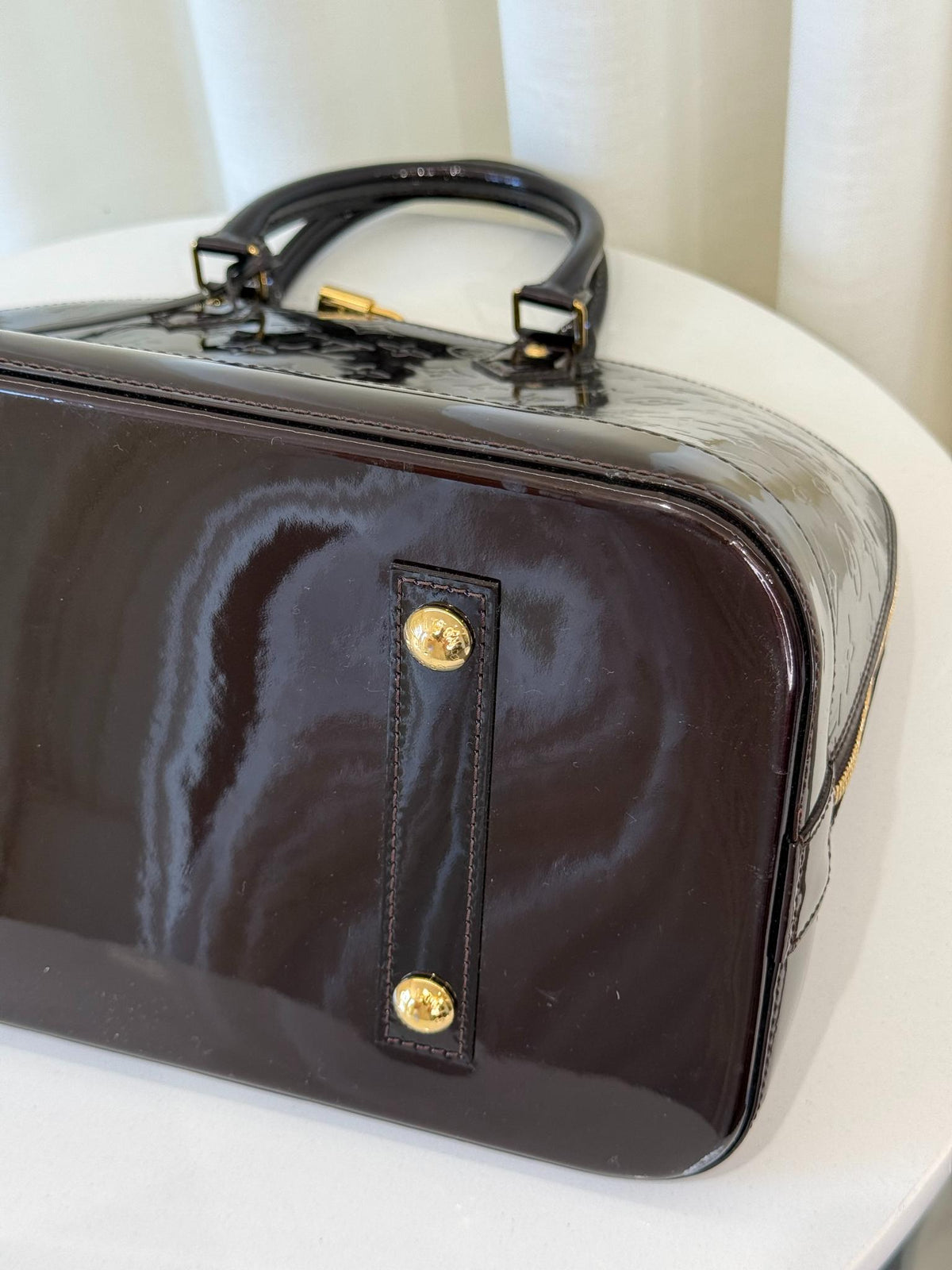 Louis Vuitton Alma GM Amarante Monogram Vernis Bag