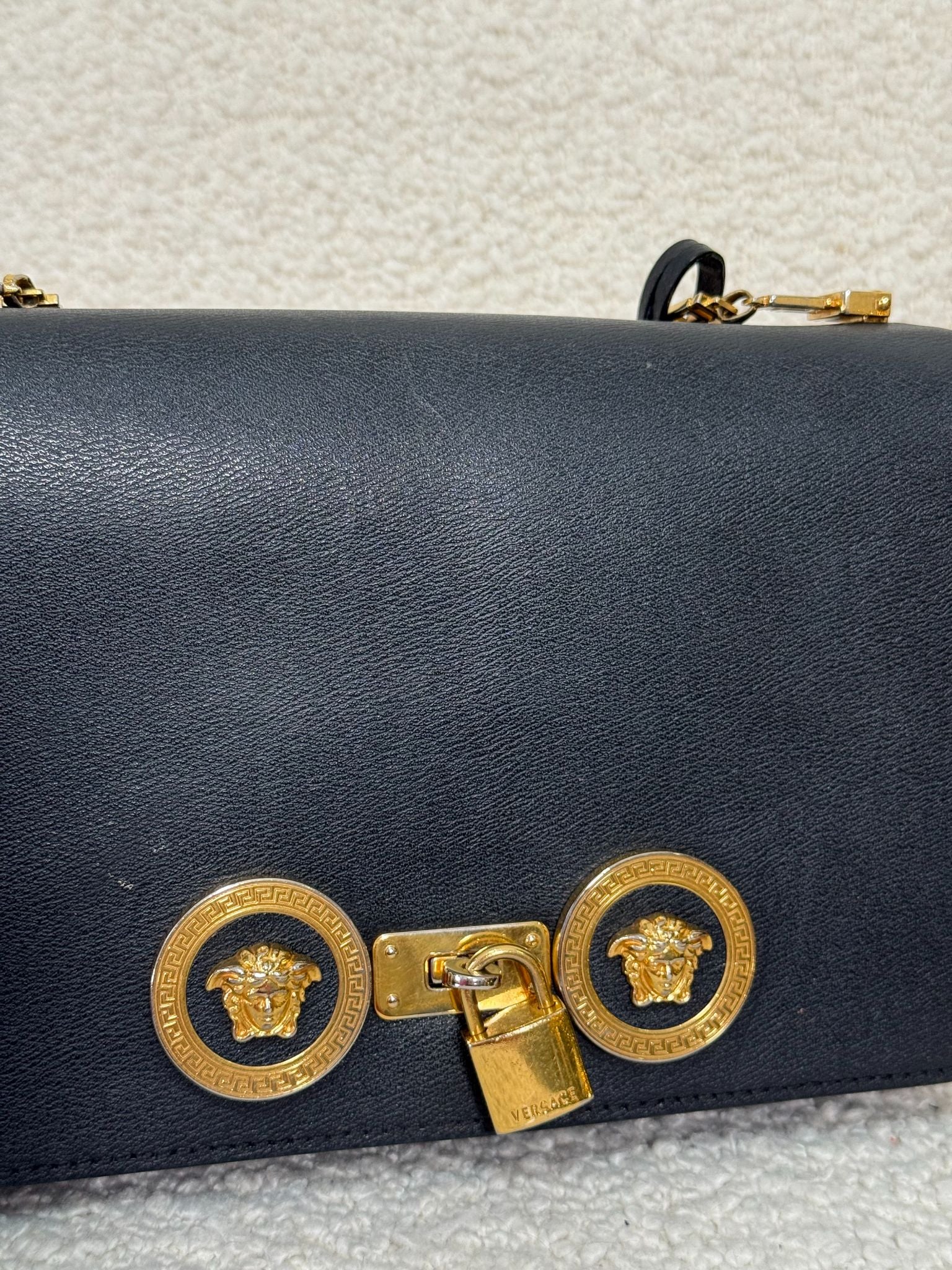 Versace La Medusa Tribute Small Leather Crossbody Bag