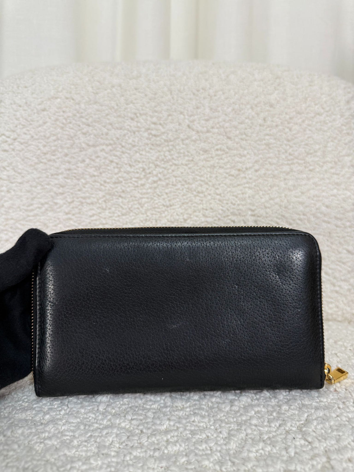 Versace La Medusa Black Calf Leather Long Wallet
