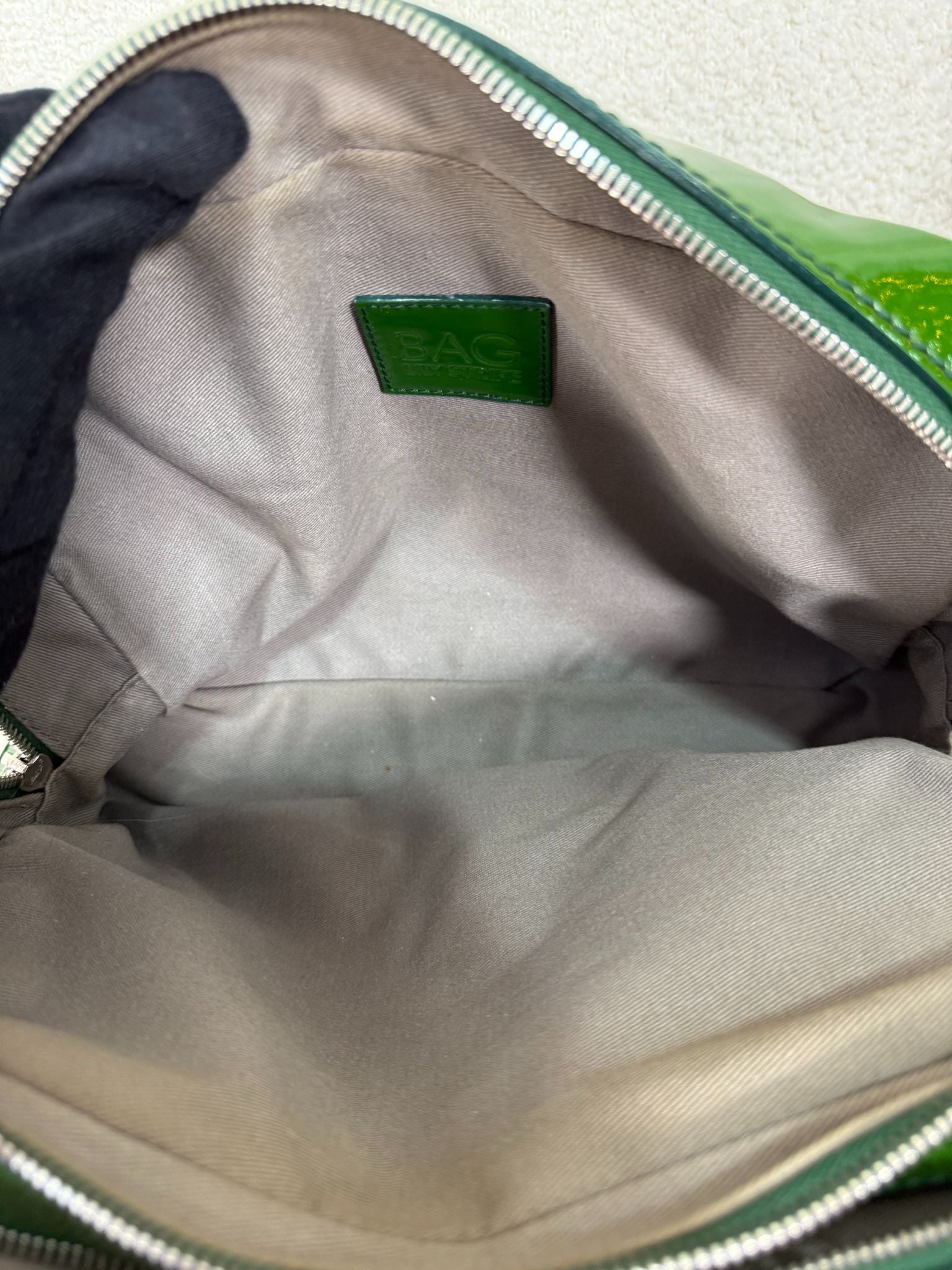 Dolce Gabbana Lily Glam Green Patent Leather Shoulder Bag