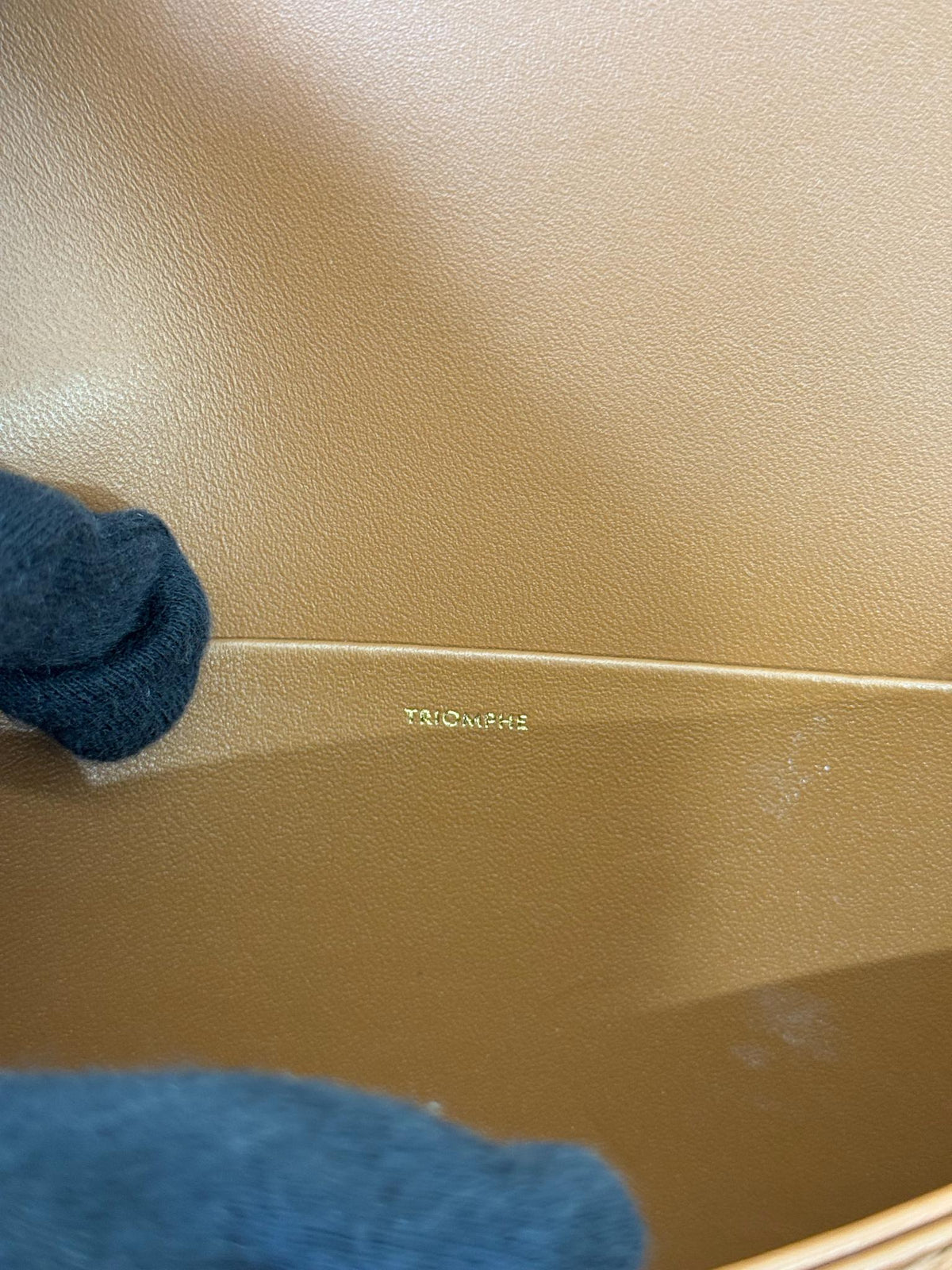 Celine Classique Triomphe Medium Textile and Calfskin Natural/Tan