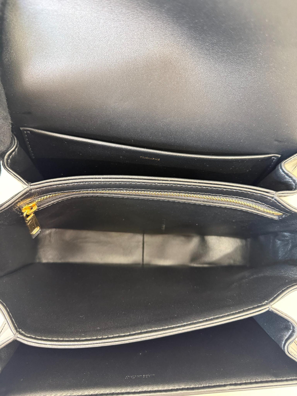 Celine Classique Triomphe Bag in Black Shiny Calfskin