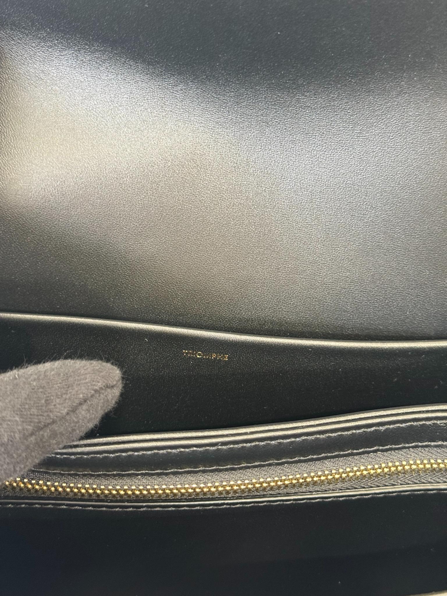 Celine Classique Triomphe Bag in Black Shiny Calfskin
