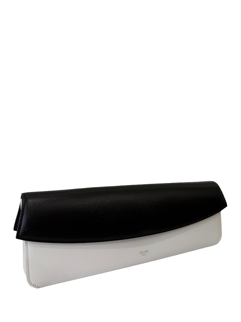 Celine Black/White Smooth Calfskin Evening Clutch