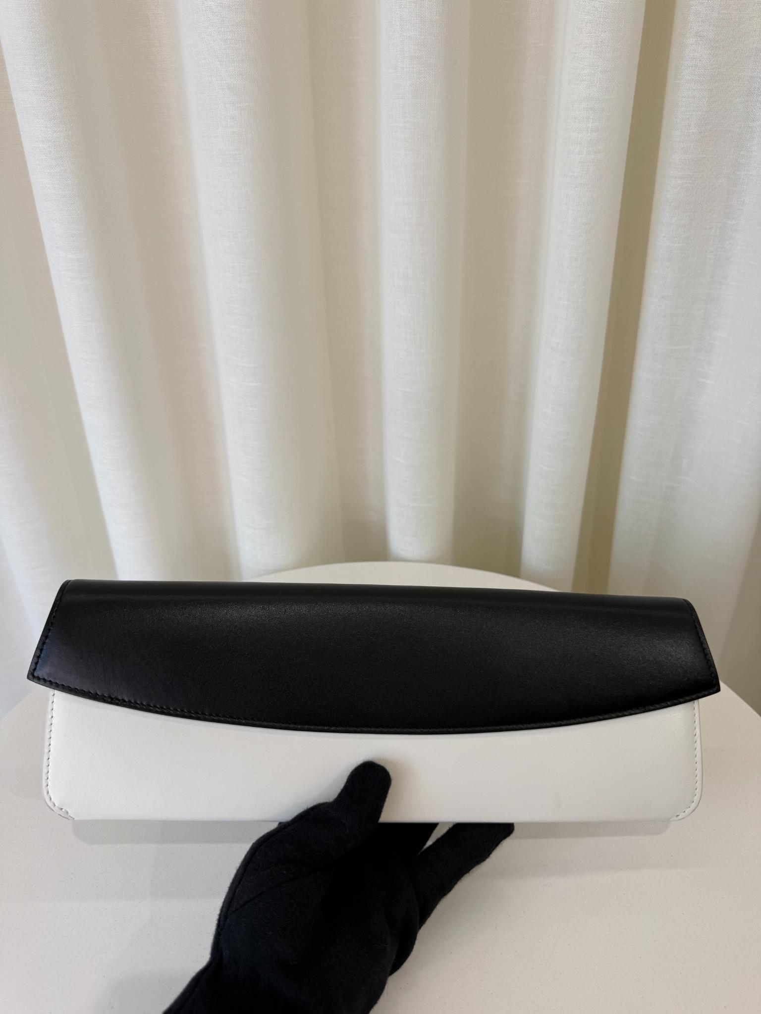 Celine Black/White Smooth Calfskin Evening Clutch