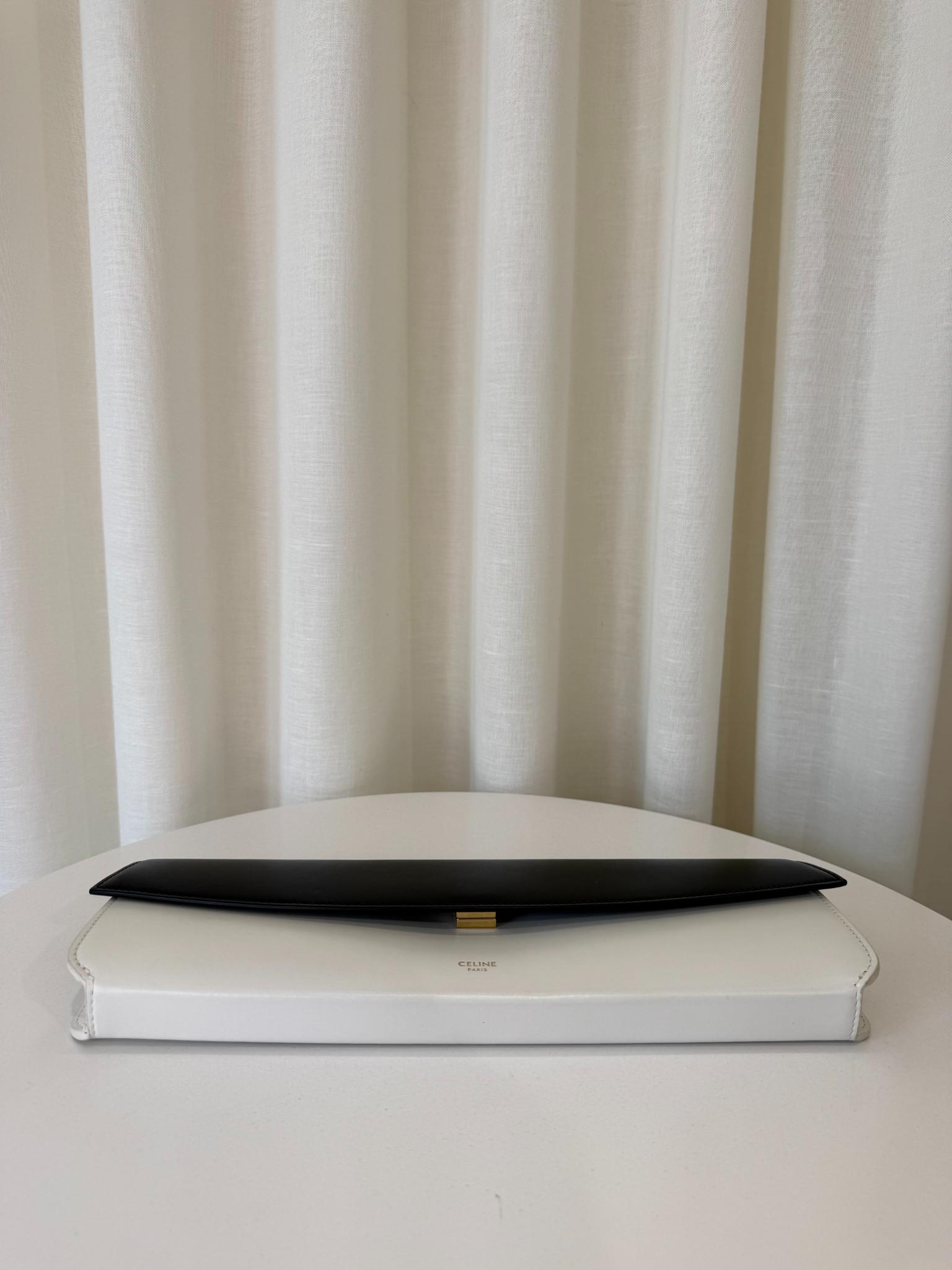 Celine Black/White Smooth Calfskin Evening Clutch