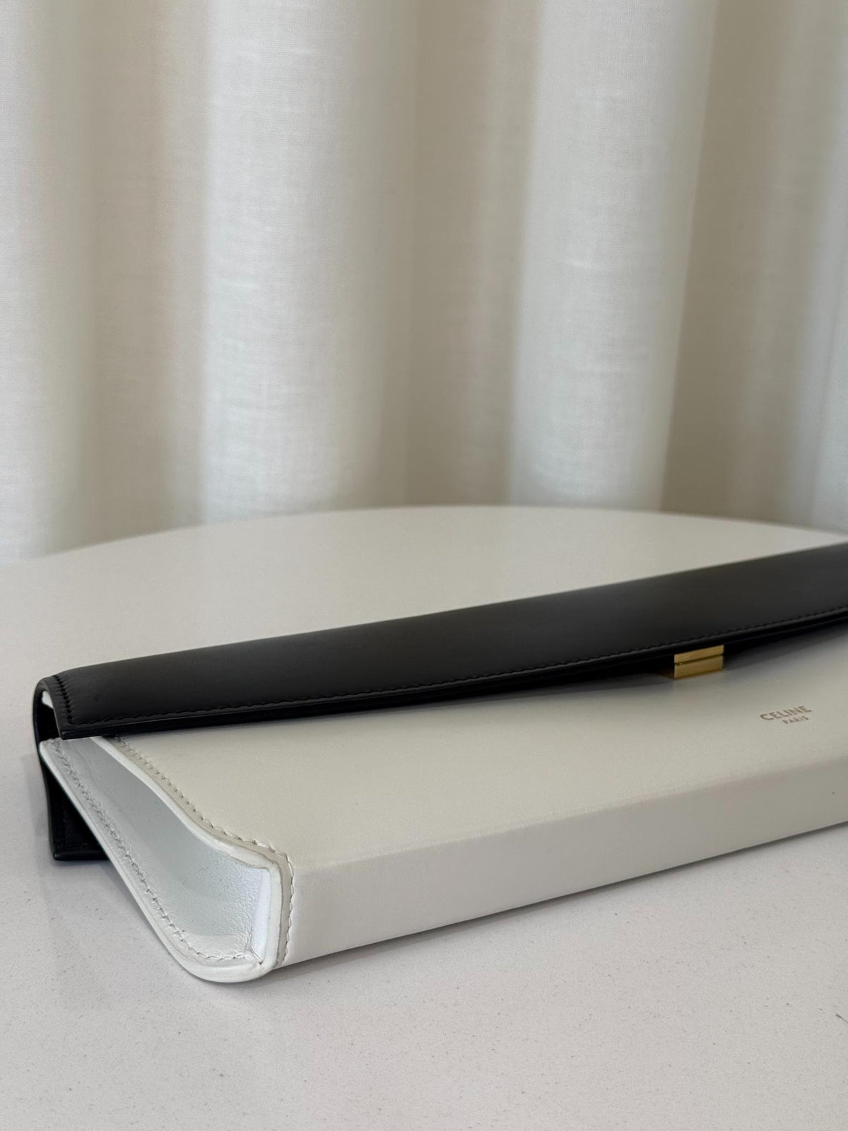Celine Black/White Smooth Calfskin Evening Clutch