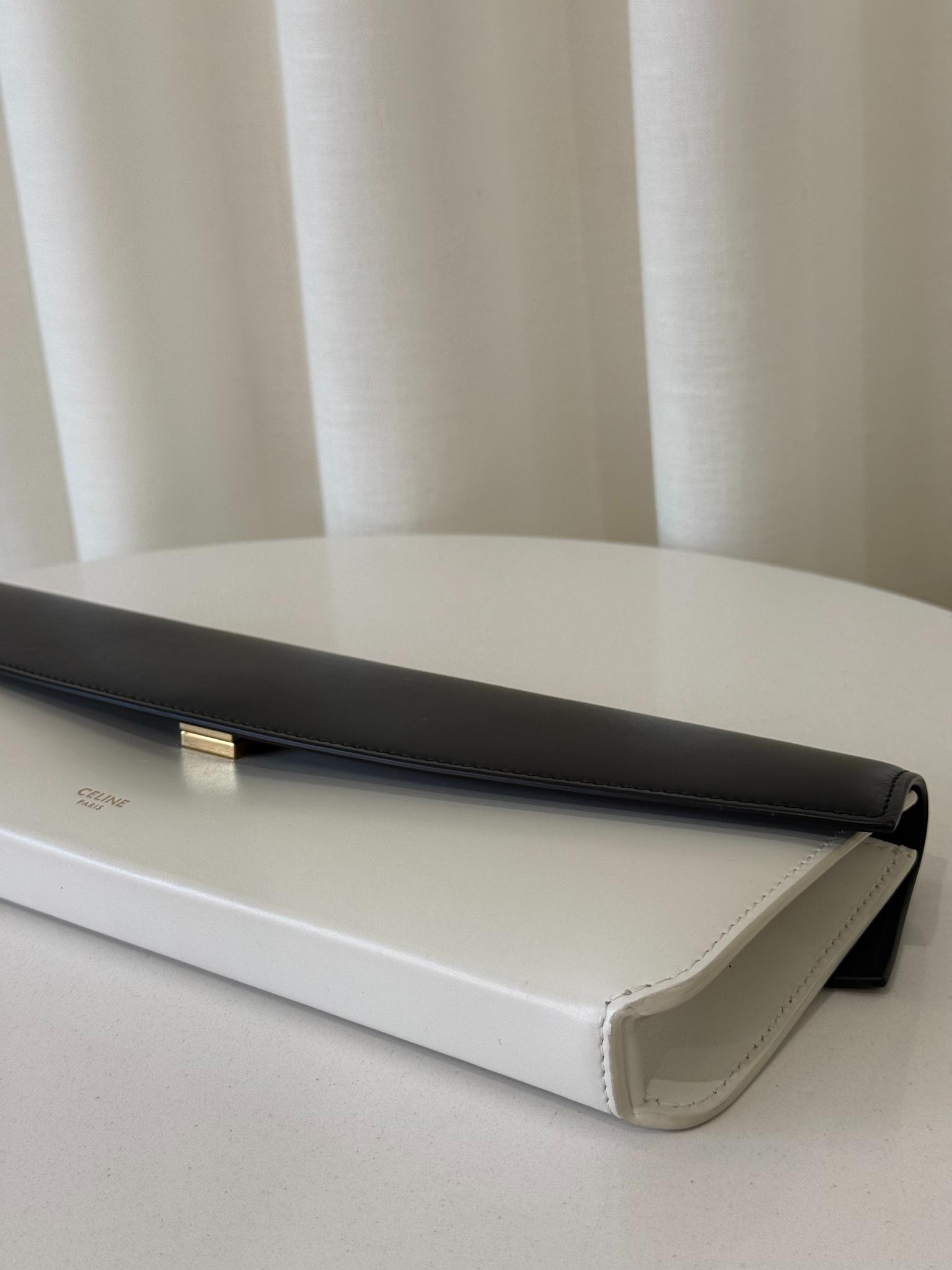 Celine Black/White Smooth Calfskin Evening Clutch