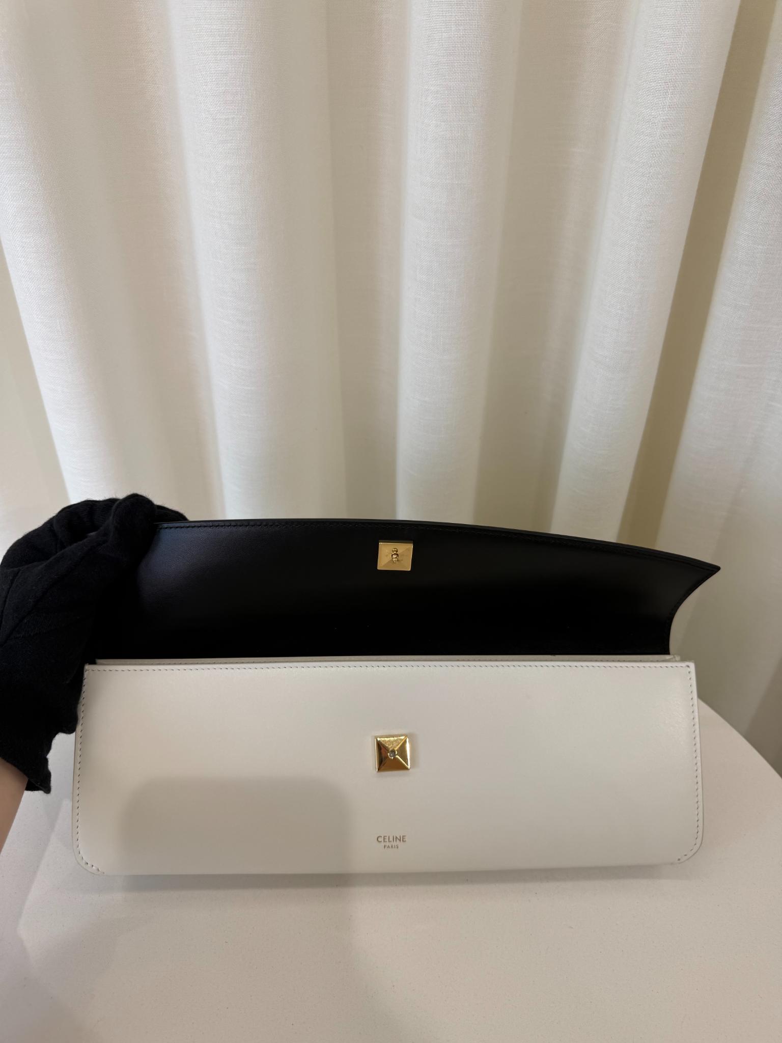 Celine Black/White Smooth Calfskin Evening Clutch