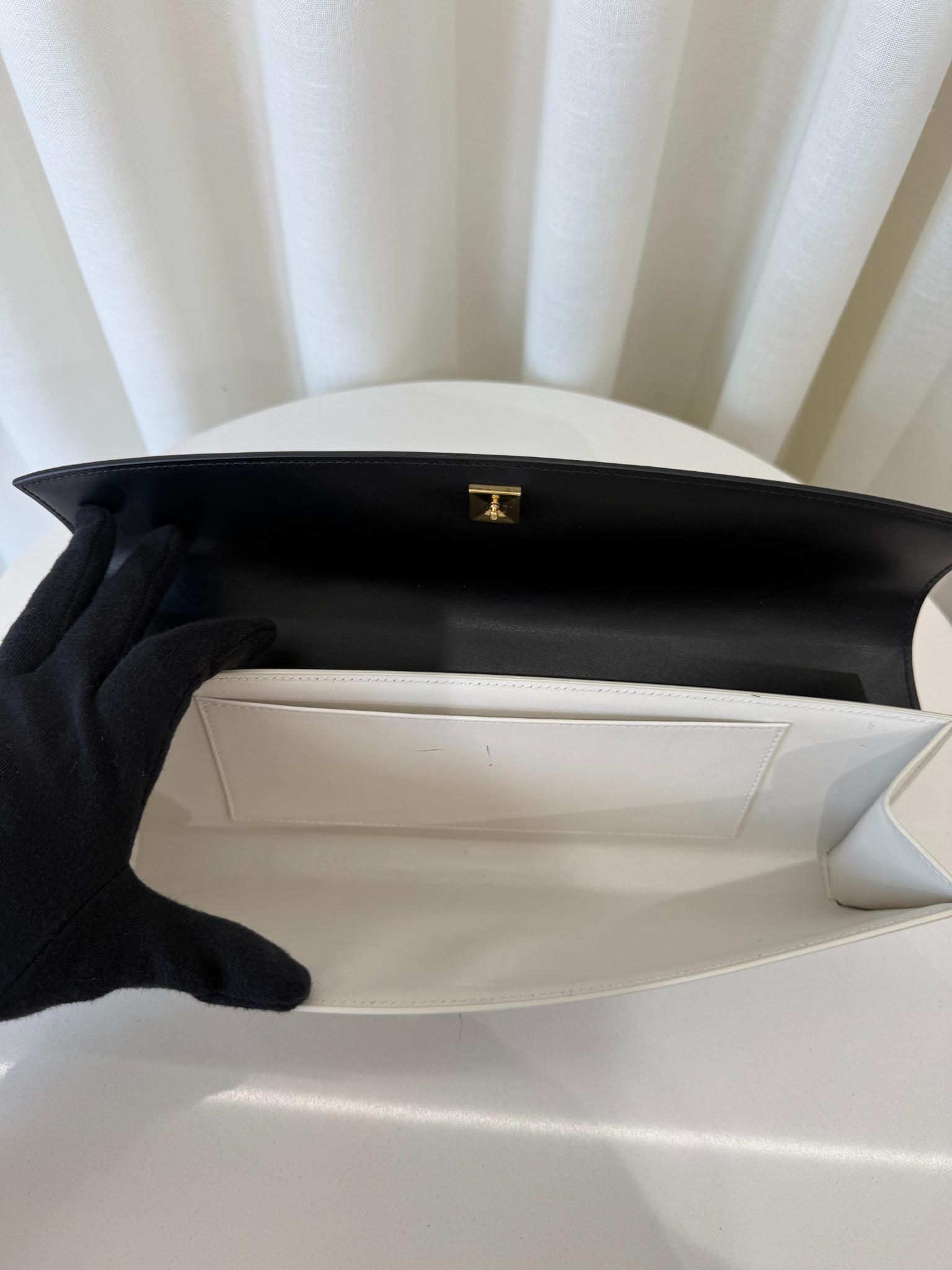 Celine Black/White Smooth Calfskin Evening Clutch