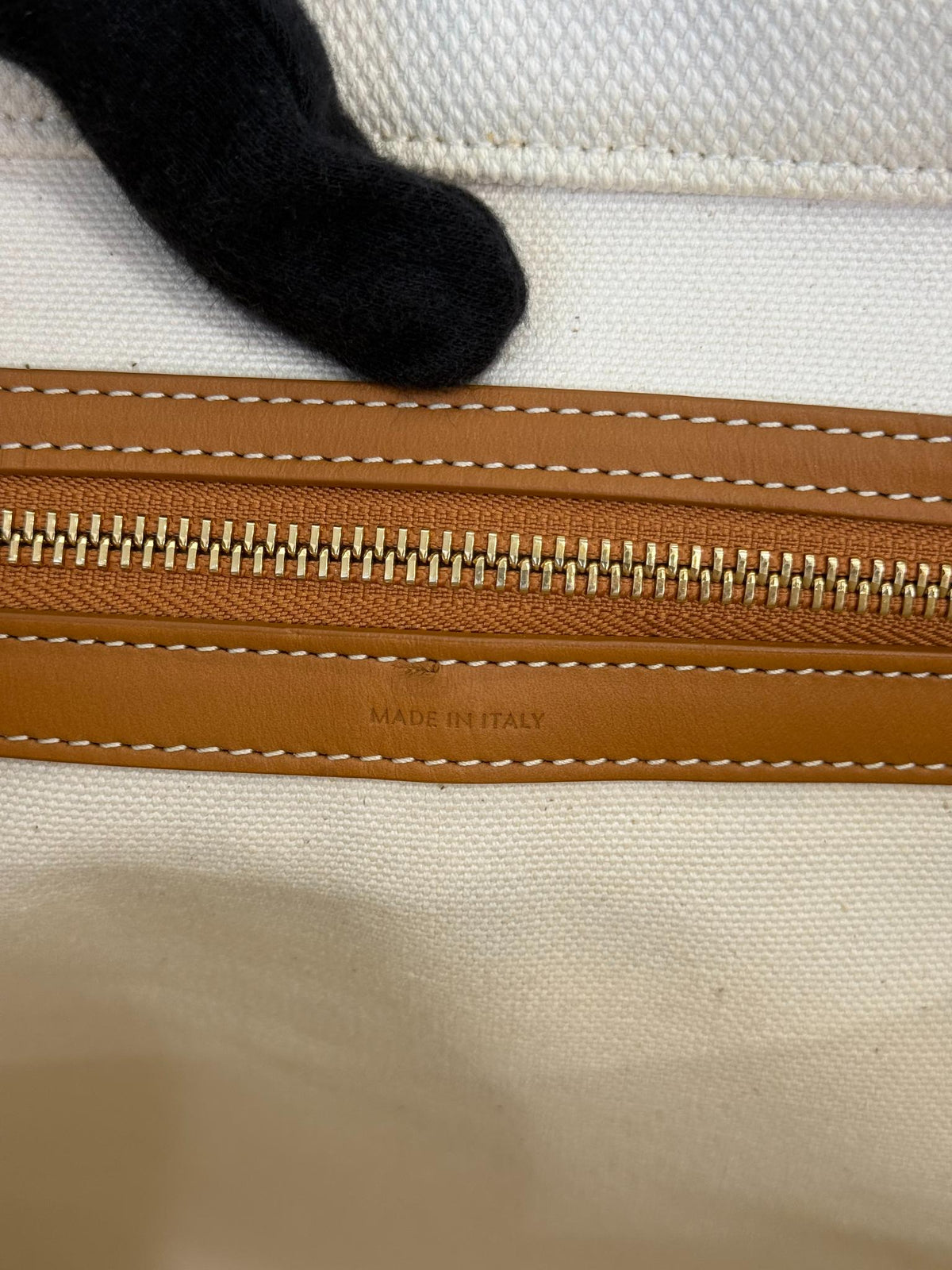 Celine Horizontal Cabas Canvas Tan Leather Trim Tote Bag