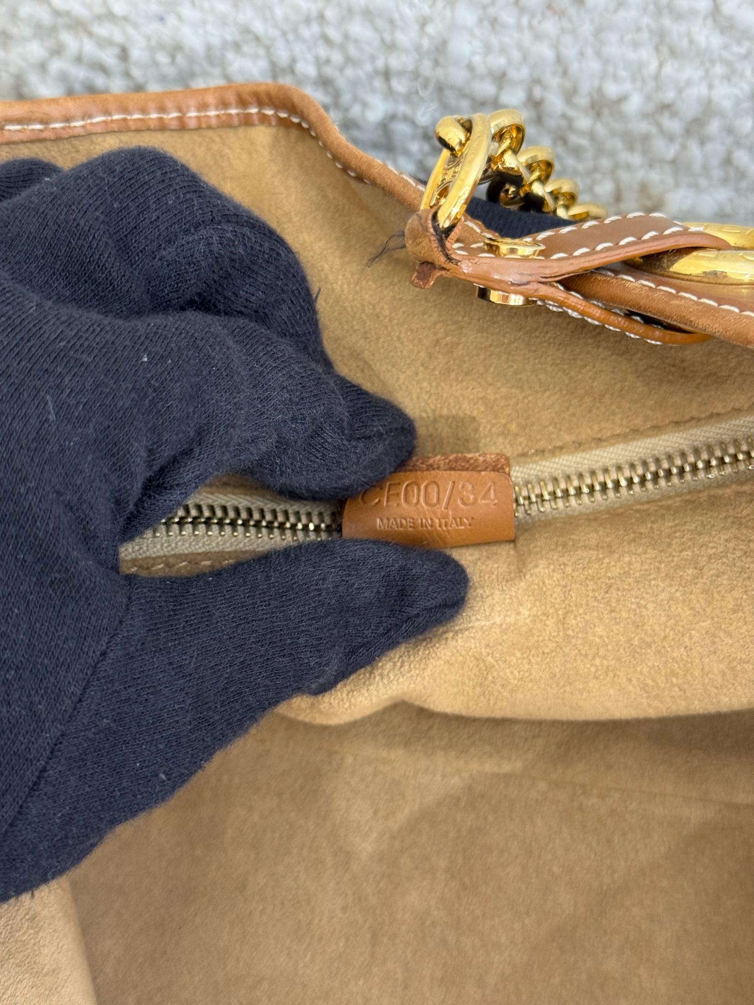 Celine Vintage Chain Print Canvas Tote Bag