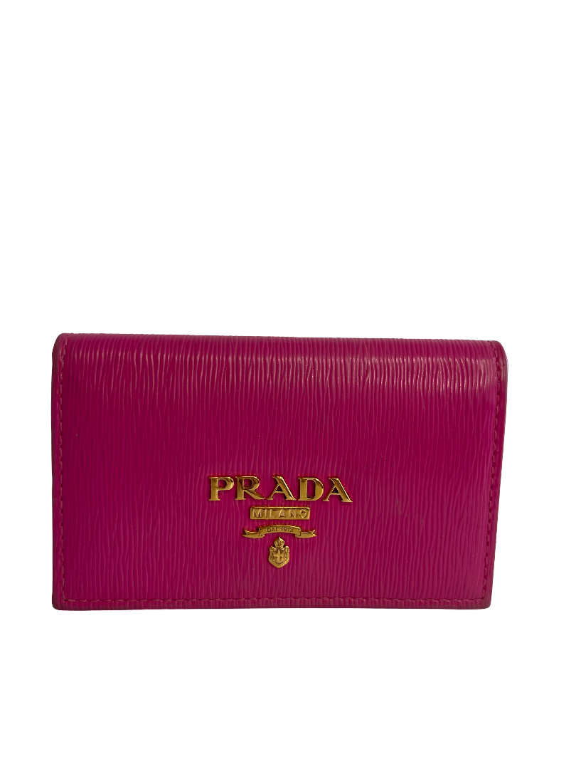 Prada Peonia Vitello Move Leather Card Holder
