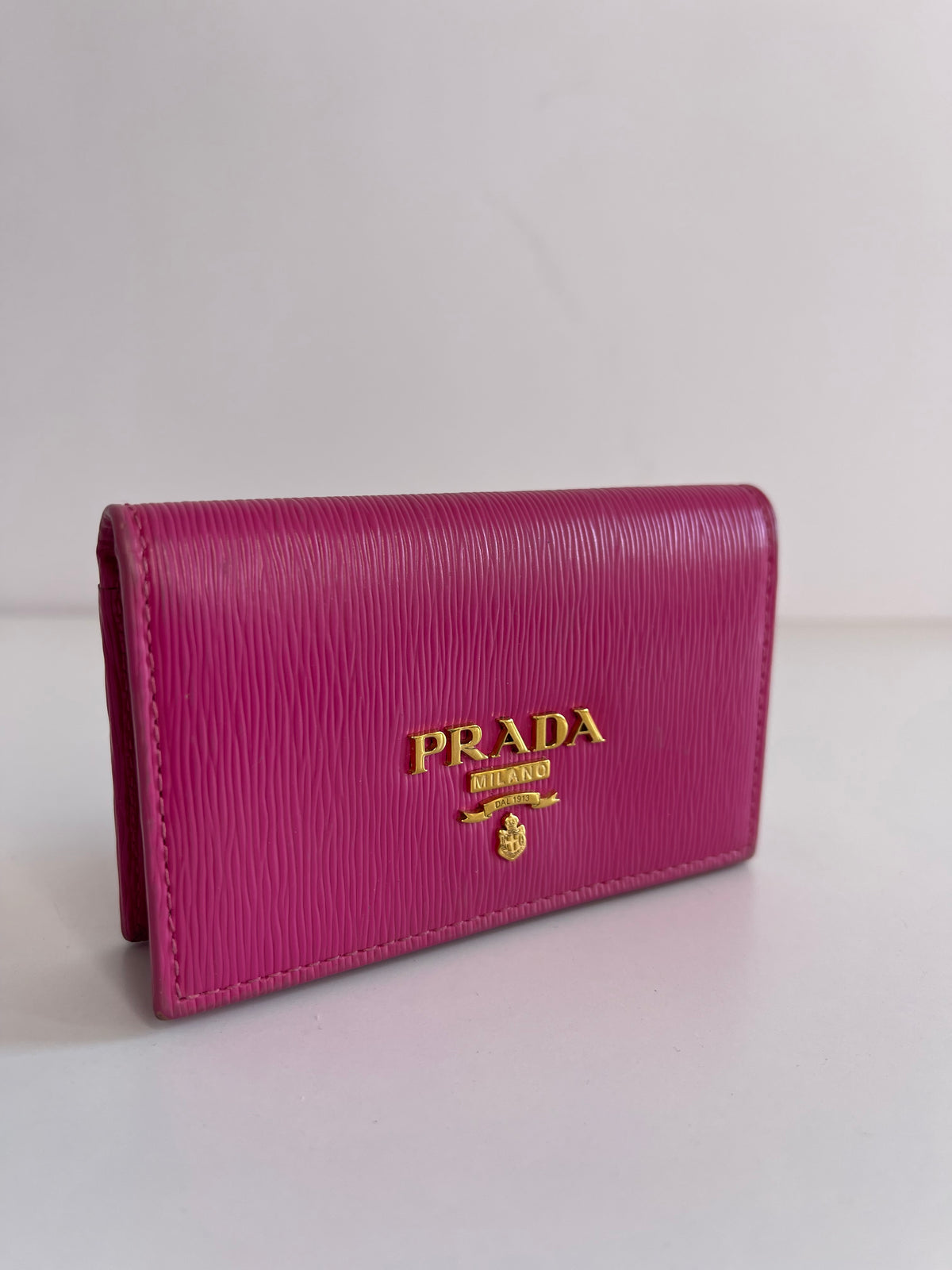 Prada Peonia Vitello Move Leather Card Holder