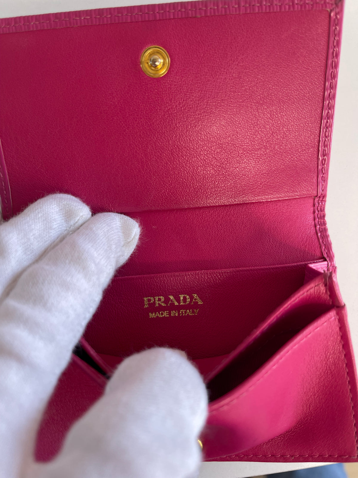 Prada Peonia Vitello Move Leather Card Holder