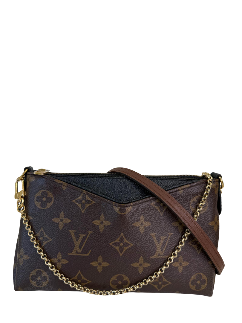 Louis Vuitton Monogram Pallas Clutch Black